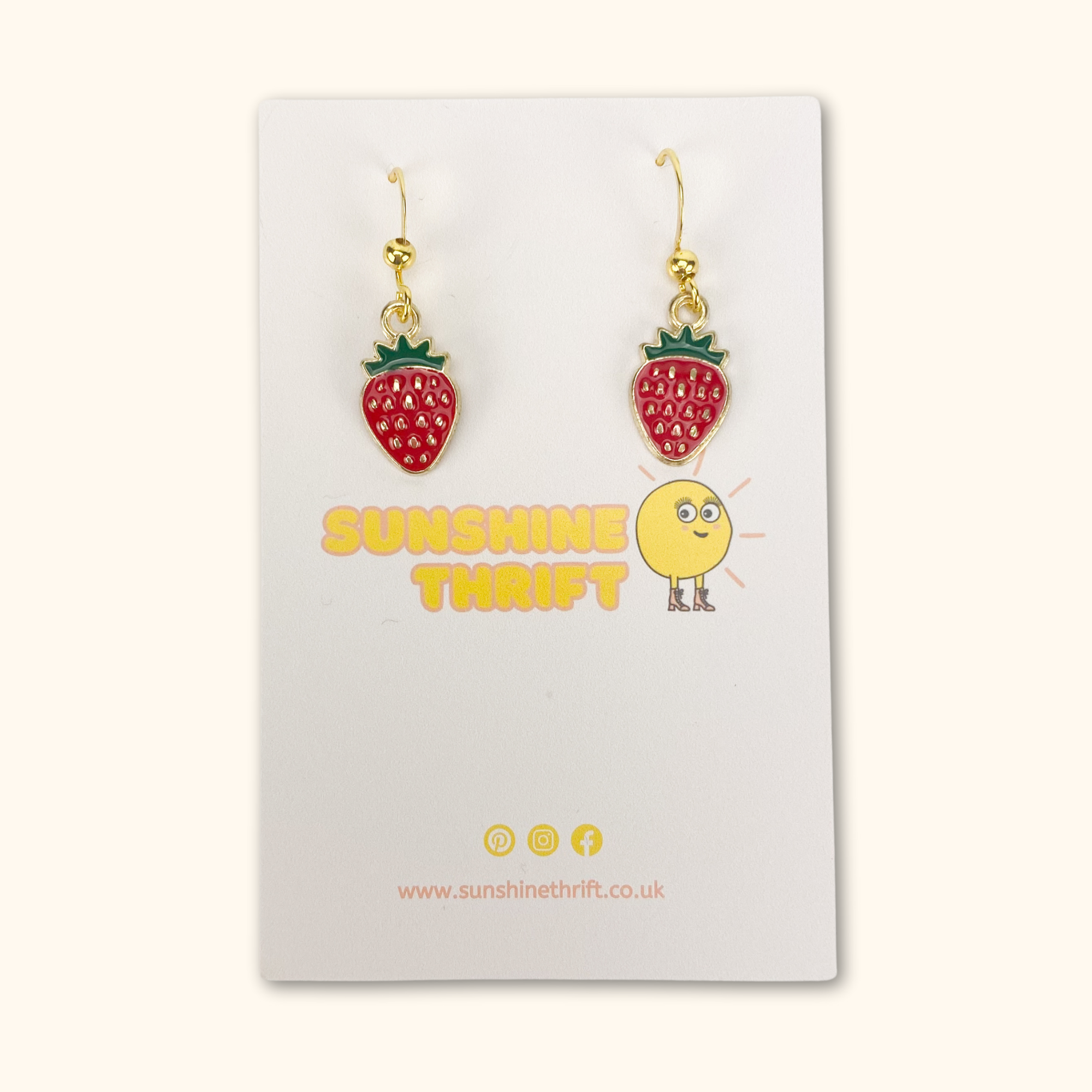 Strawberry Novelty Earrings -  - Jewellery
