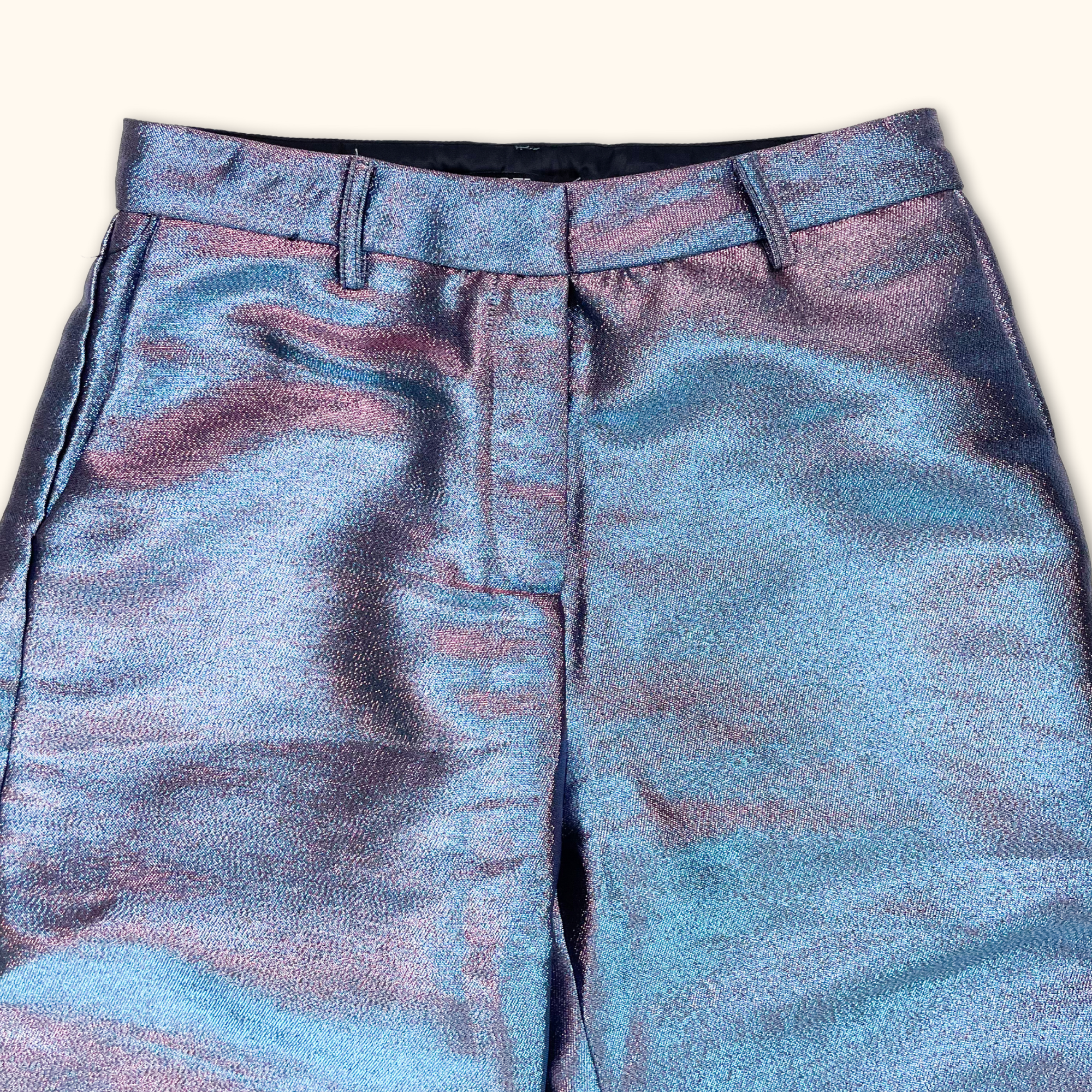 Jaded London Metallic Wide Leg Trousers - Size 6 - - Jeans & Trousers