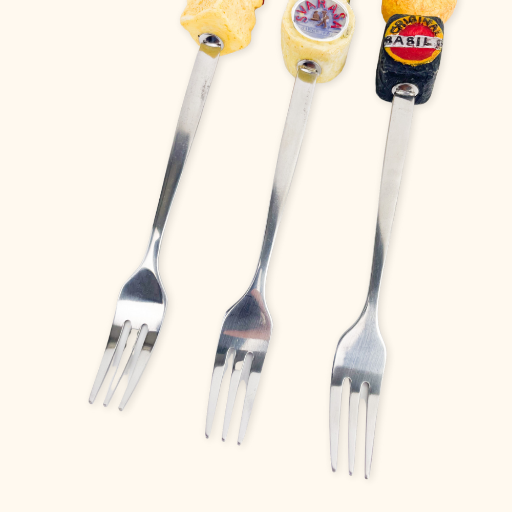 Novelty Cheese Forks - Set of 3 - - Kitchenware