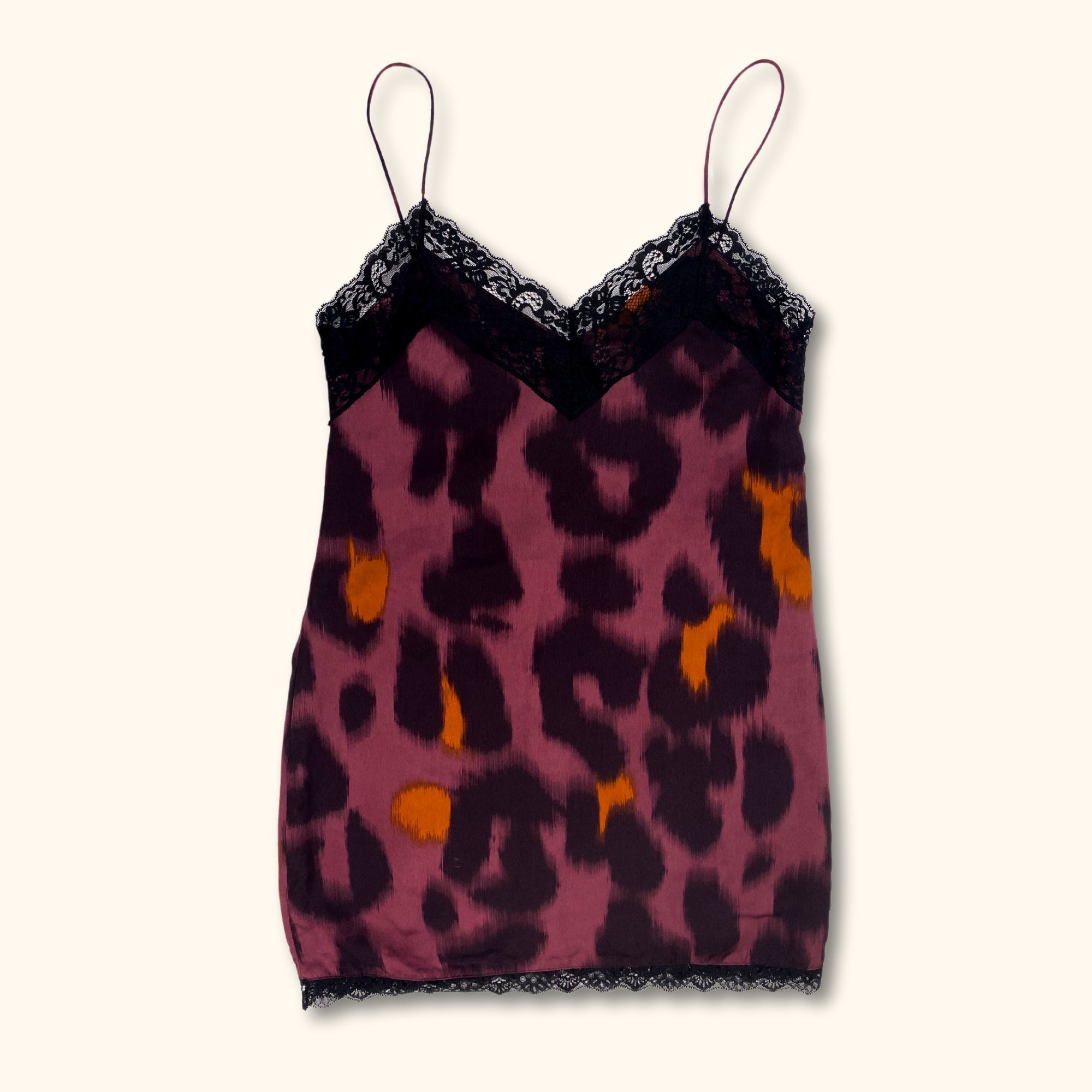 Zara Purple Animal Print Lace Cami Dress - Size Small - - Dresses