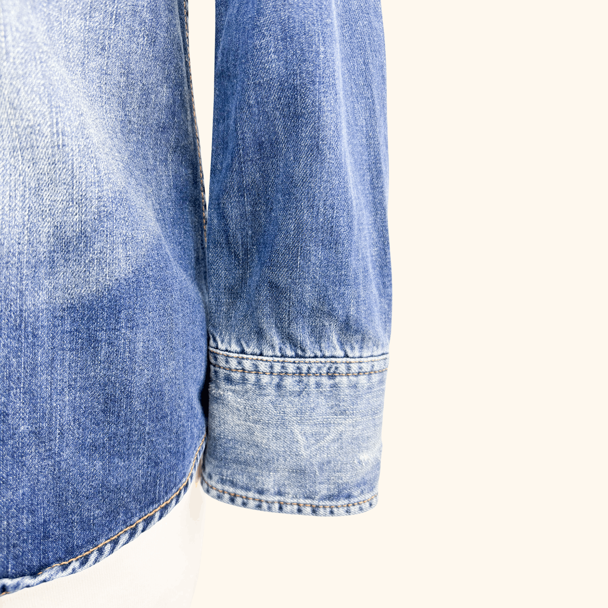 Miss Sixty Distressed Blue Denim Long Sleeve Size - Size Small