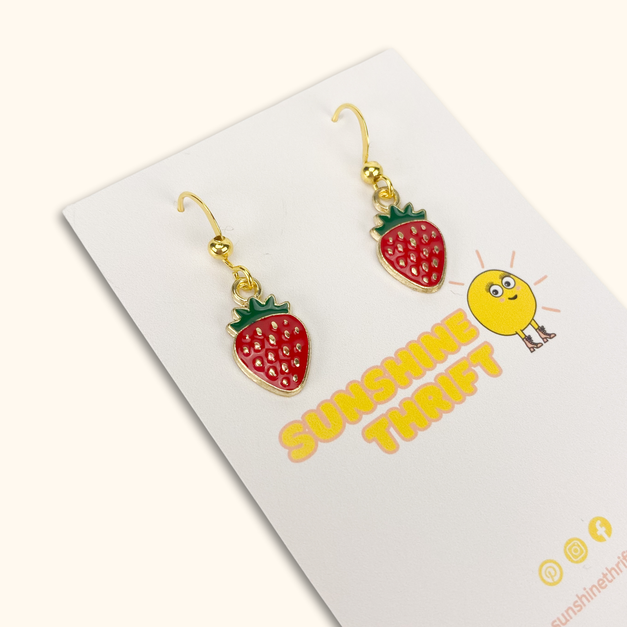 Strawberry Novelty Earrings -  - Jewellery
