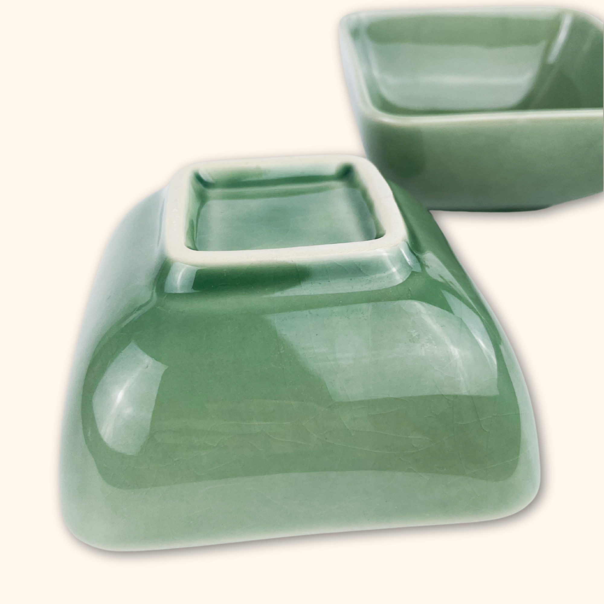 Green Ceramic Dipping Bowls - Set of 3 Sunshine Thrift