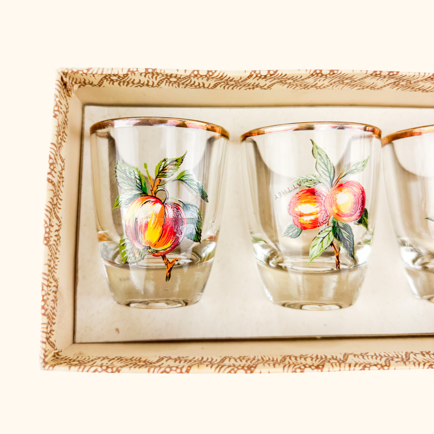 1950s French Vintage Glass Shot Glasses Set Sunshine Thrift