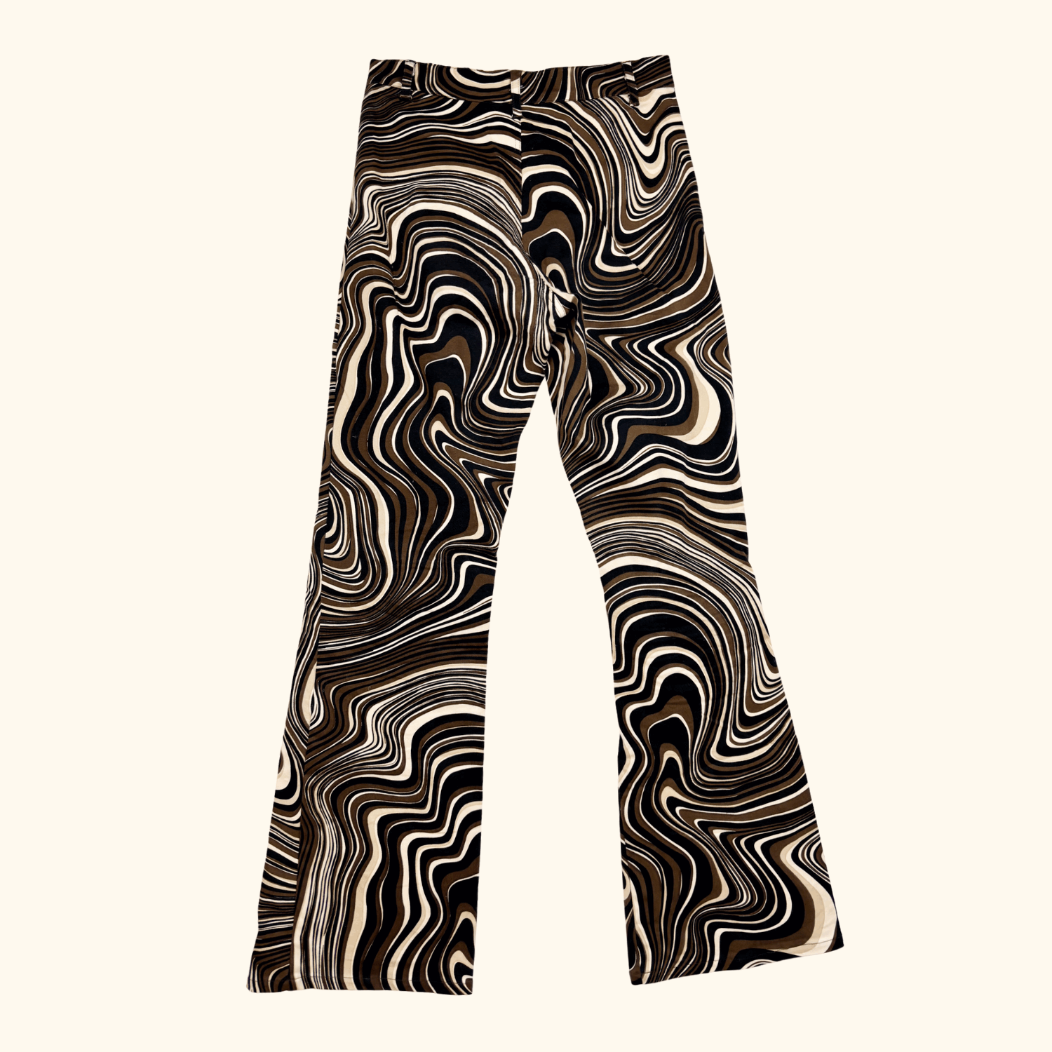 Motel Brown Swirl Marble High Waist Brown Jeans - Size Small