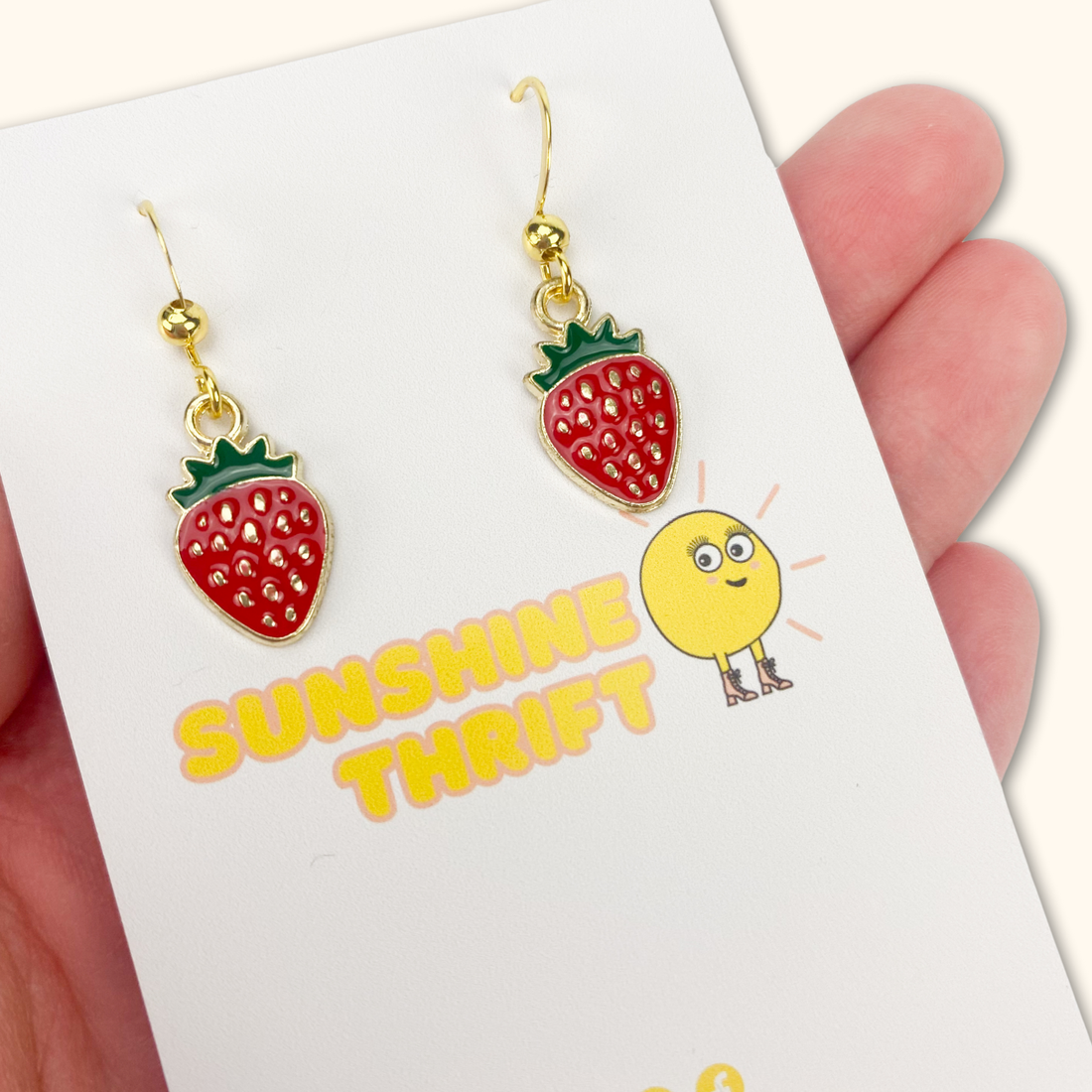 Strawberry Novelty Earrings -  - Jewellery