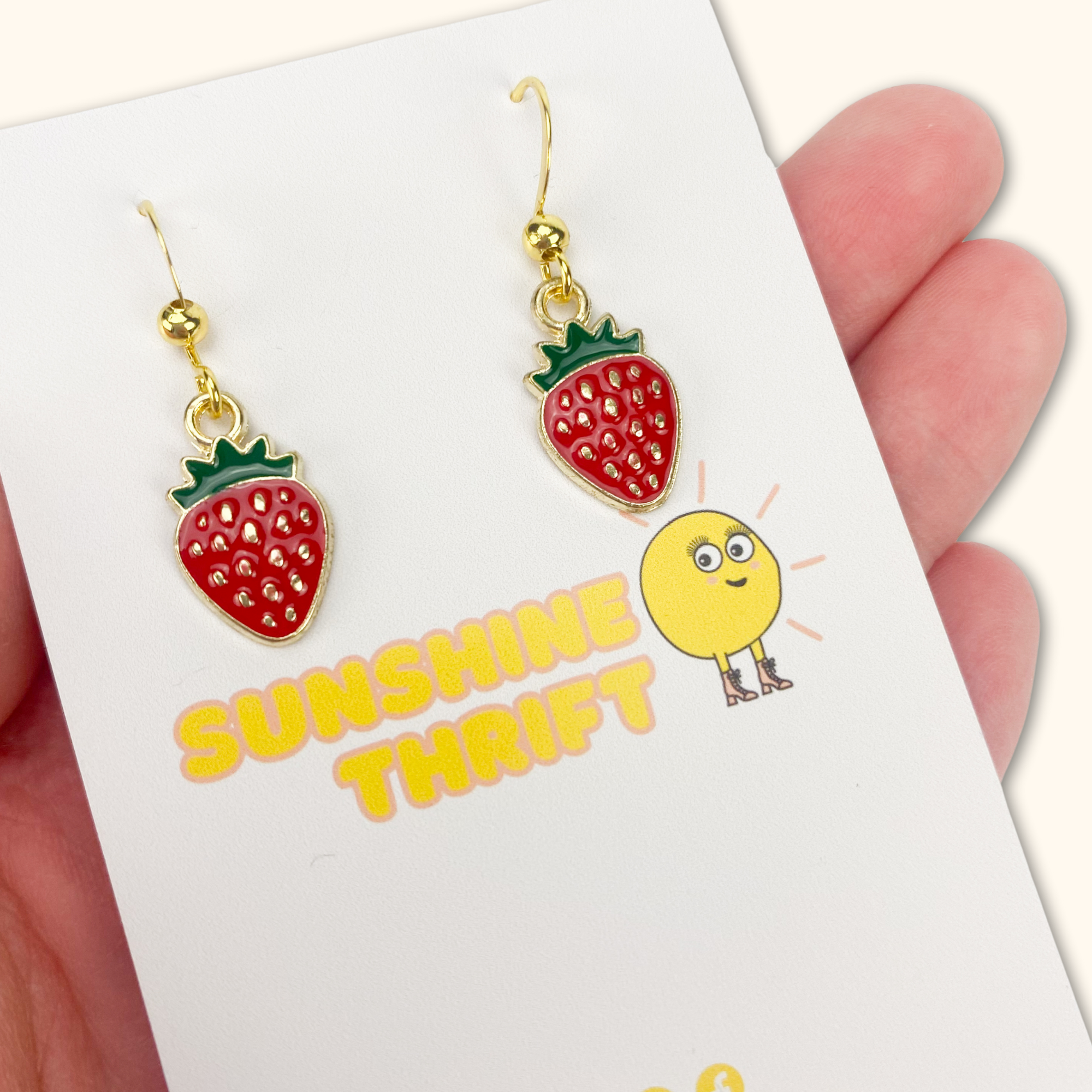 Strawberry Novelty Earrings -  - Jewellery