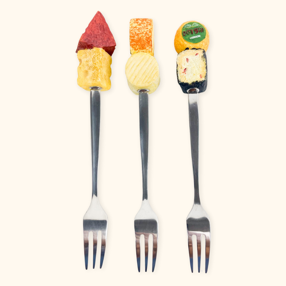 Novelty Cheese Forks - Set of 3 - - Kitchenware