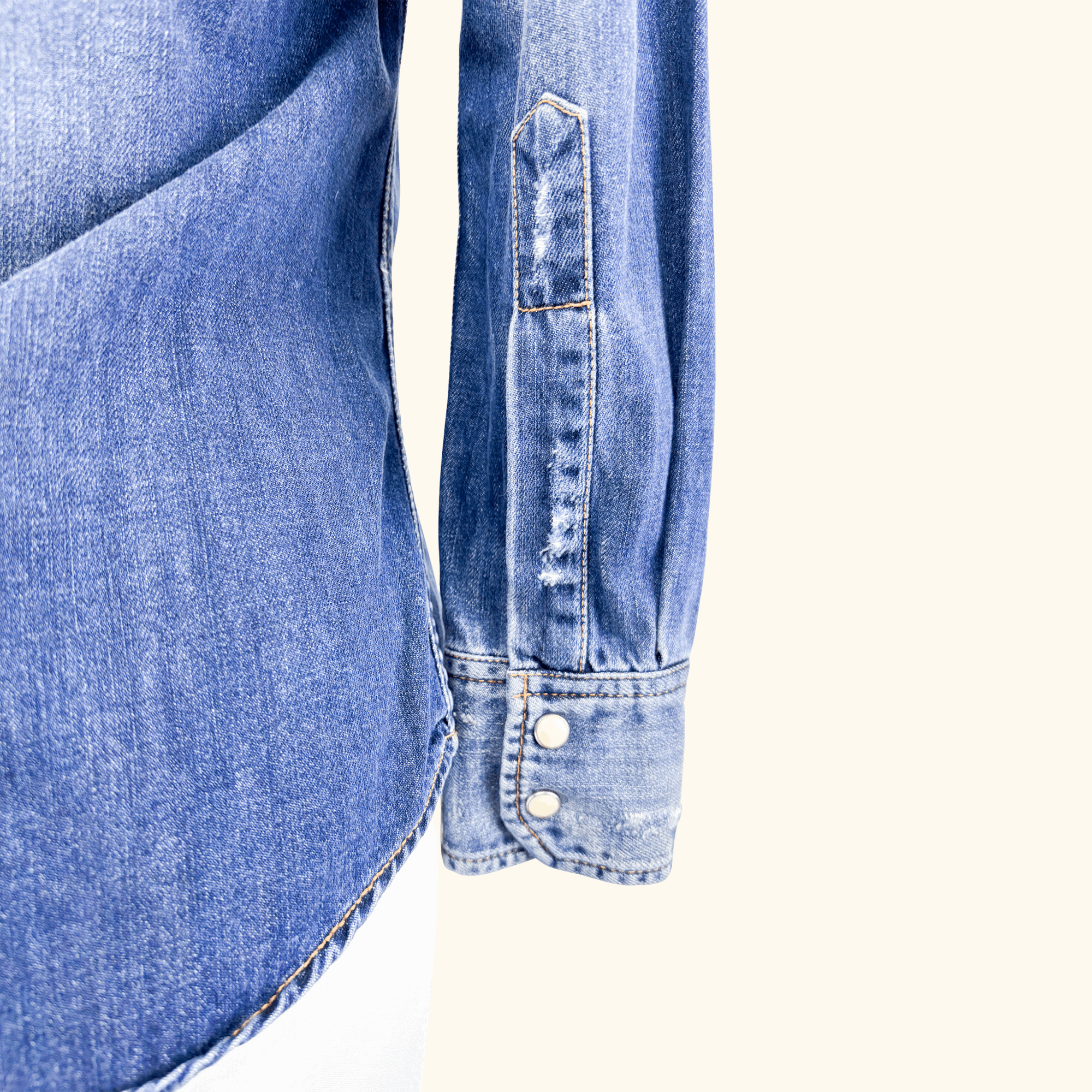 Miss Sixty Distressed Blue Denim Long Sleeve Size - Size Small