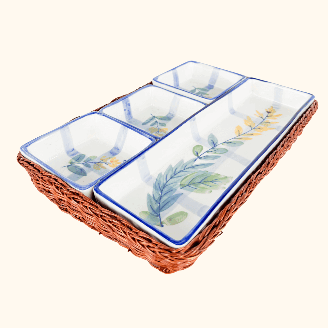 Ceramic Blue Serving Dishes Set of 4 Sunshine Thrift