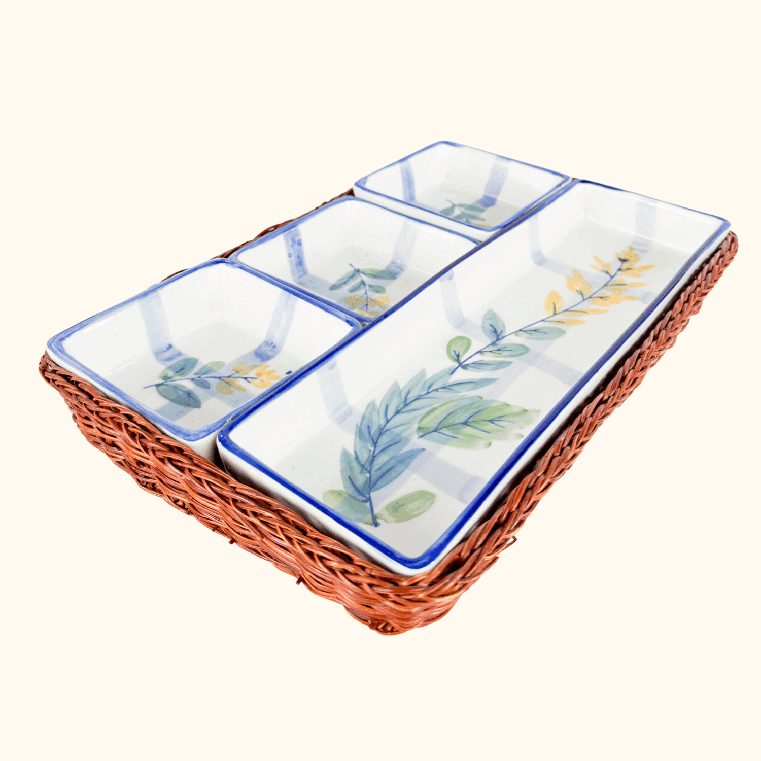 Ceramic Blue Serving Dishes Set of 4 Sunshine Thrift