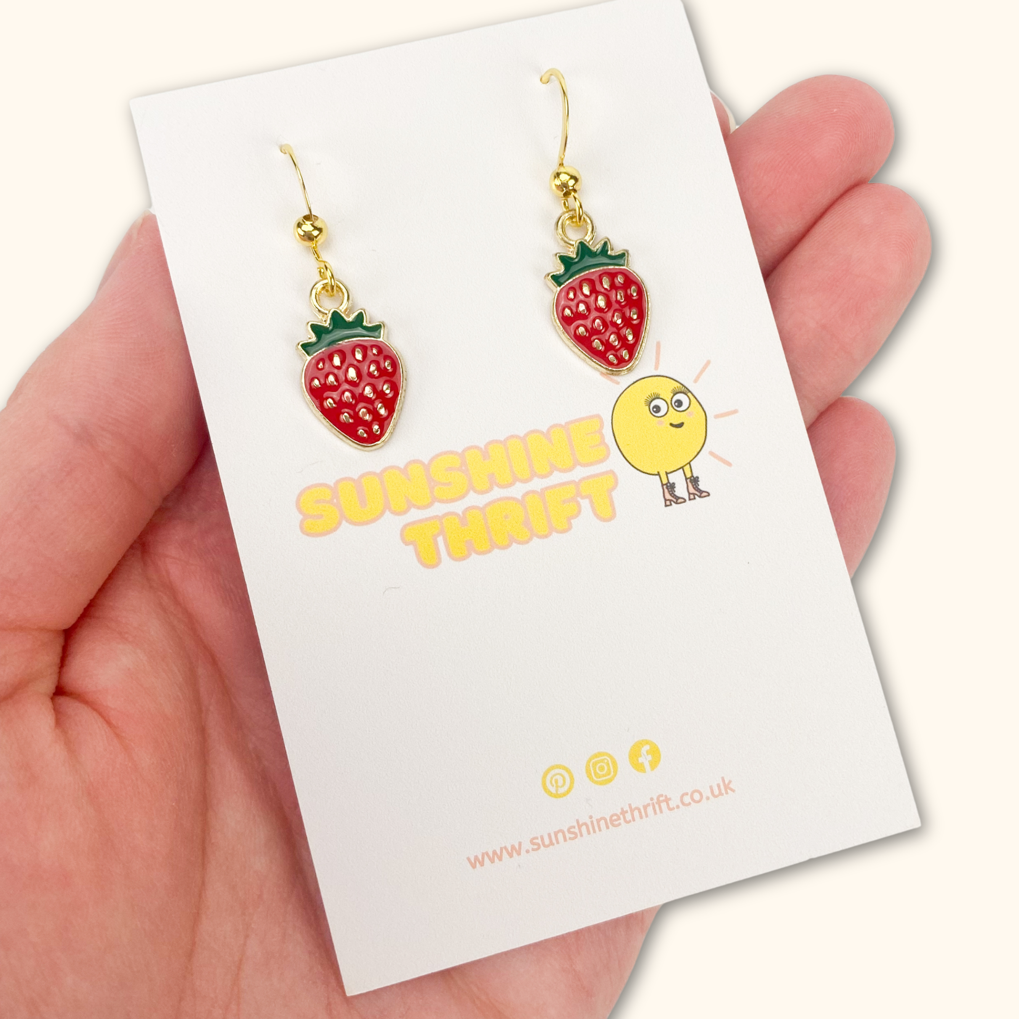 Strawberry Novelty Earrings -  - Jewellery