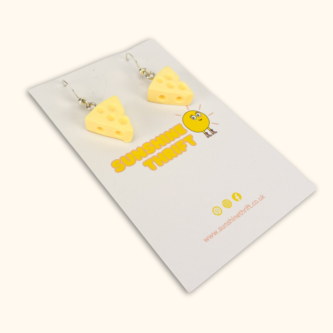 Cheese Novelty Earrings - - Jewellery