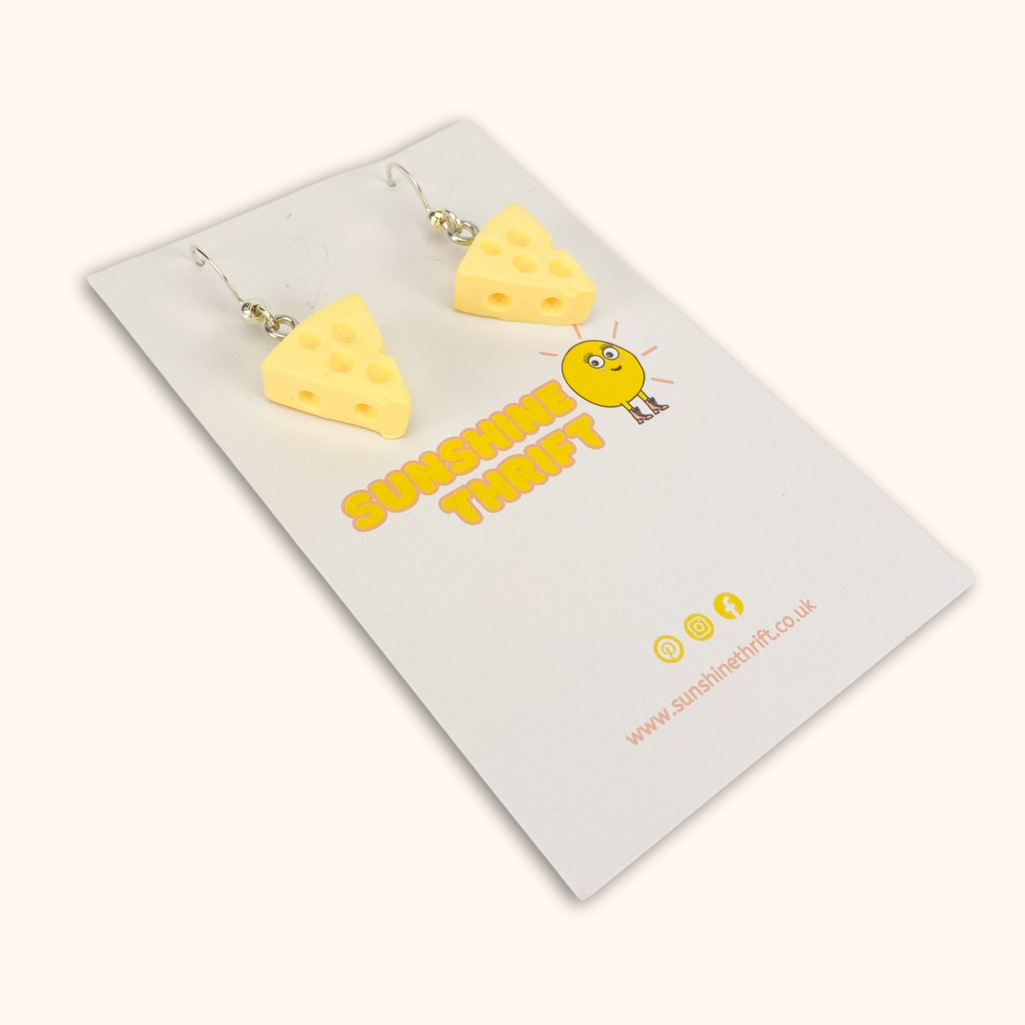 Cheese Novelty Earrings -  - Jewellery