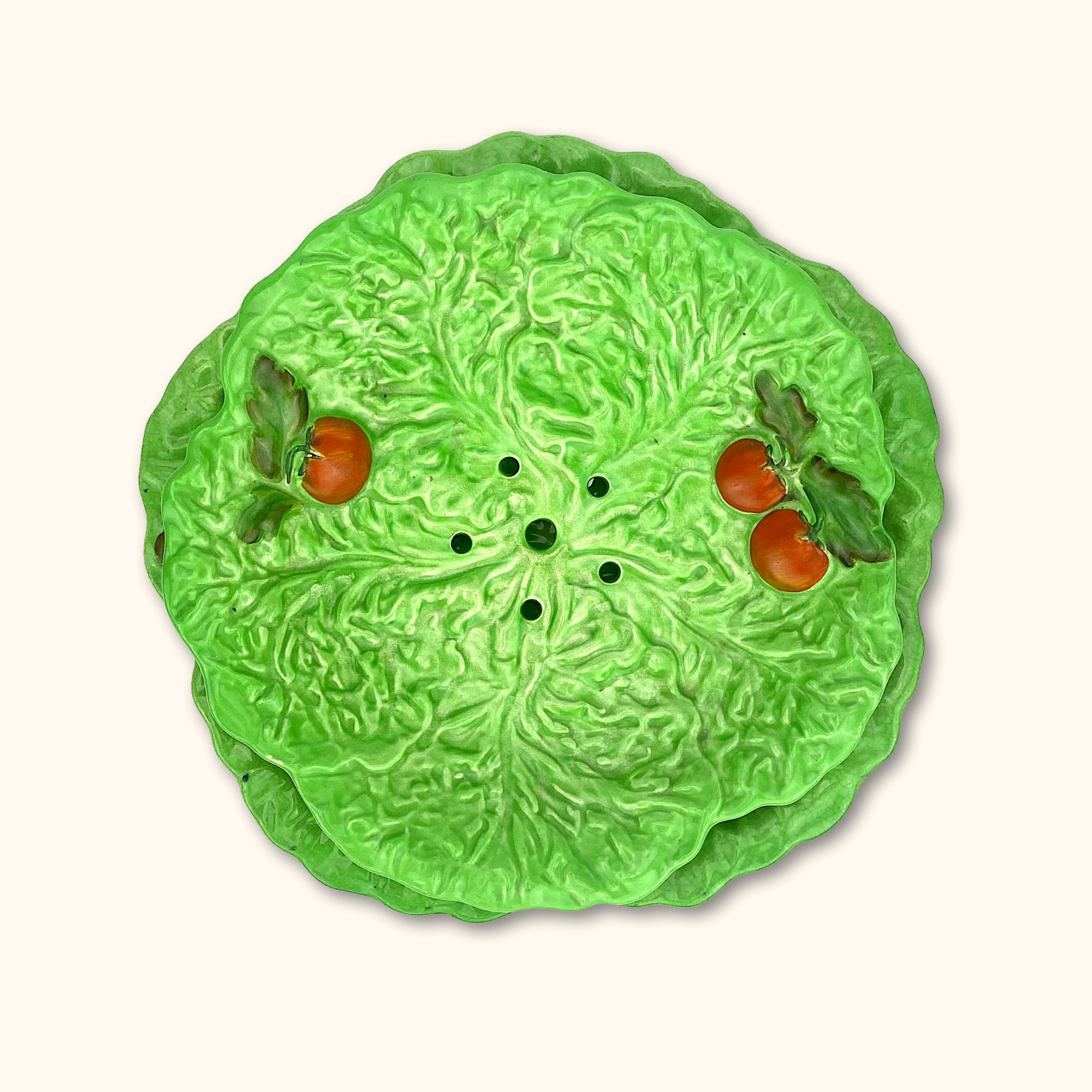 Vintage Novelty Lettuce and Tomato Drainer Plate Set -  - Kitchenware