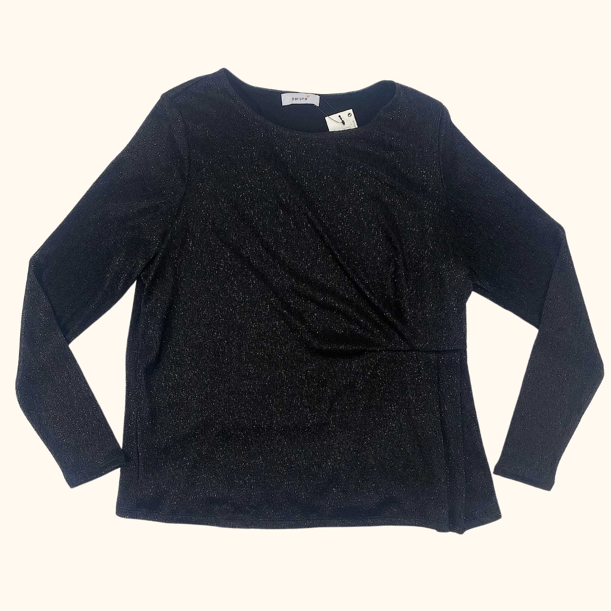 Per Una Long Sleeve Black Sparkle Top - Size 18 - - Tops & Shirts