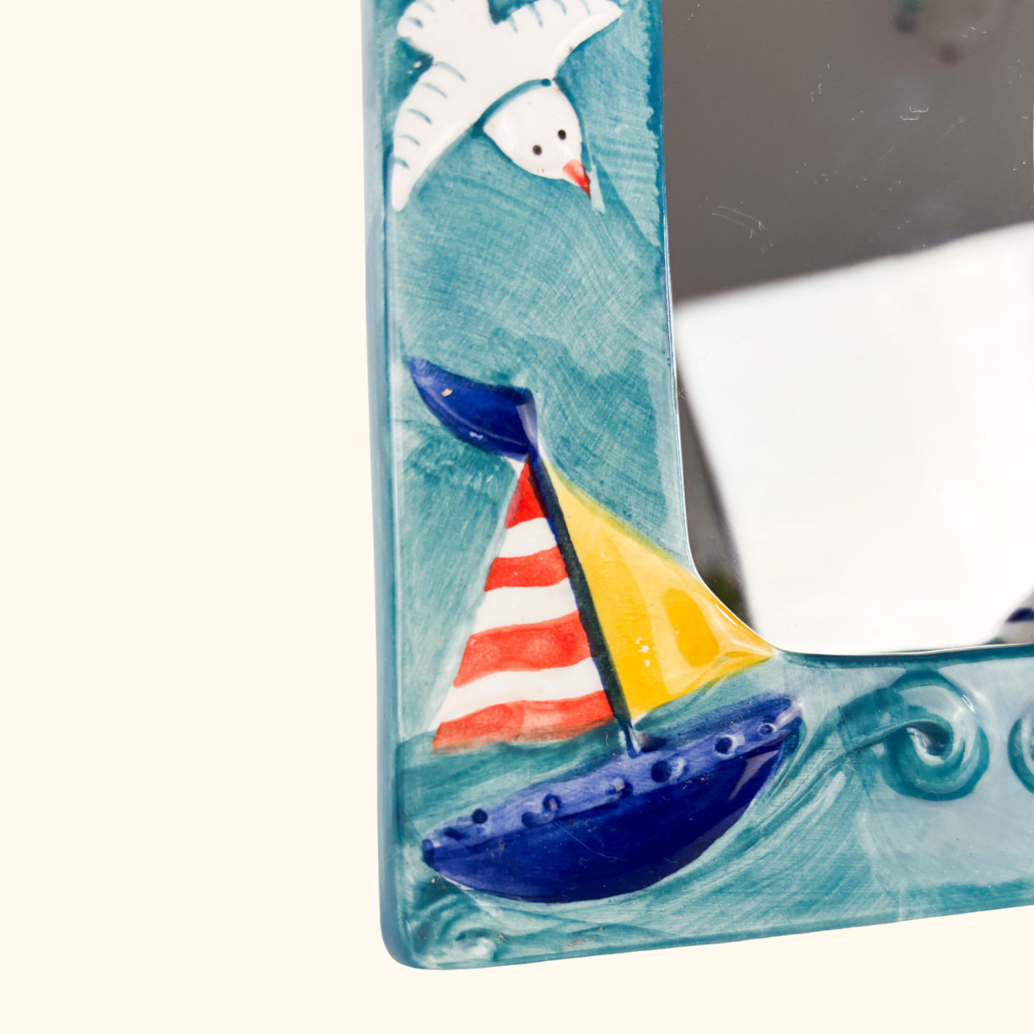 Coastal Marine Ceramic Framed Mirror - - Mirrors