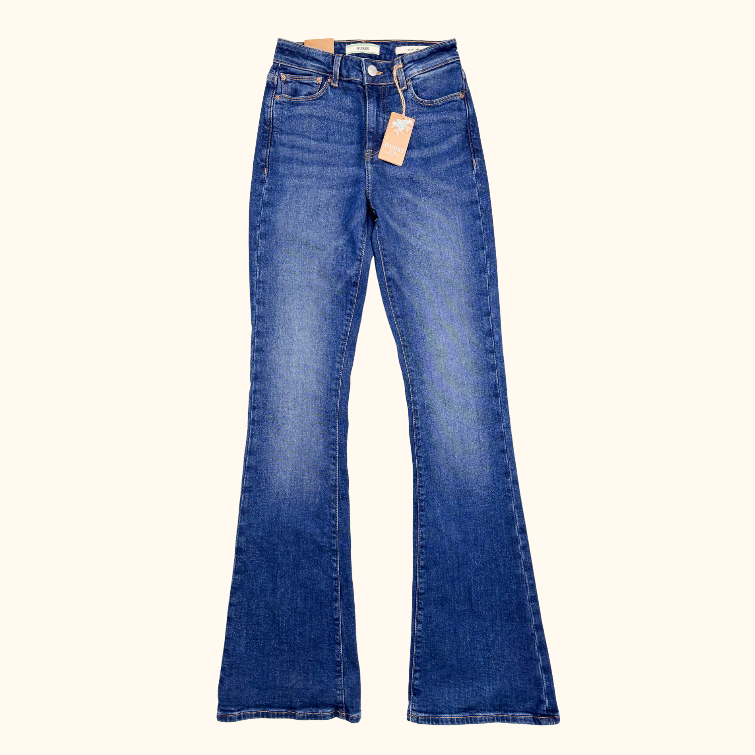 Guess Hemp Sexy Flared Faded High-Rise Jeans - Size 25inch Guess