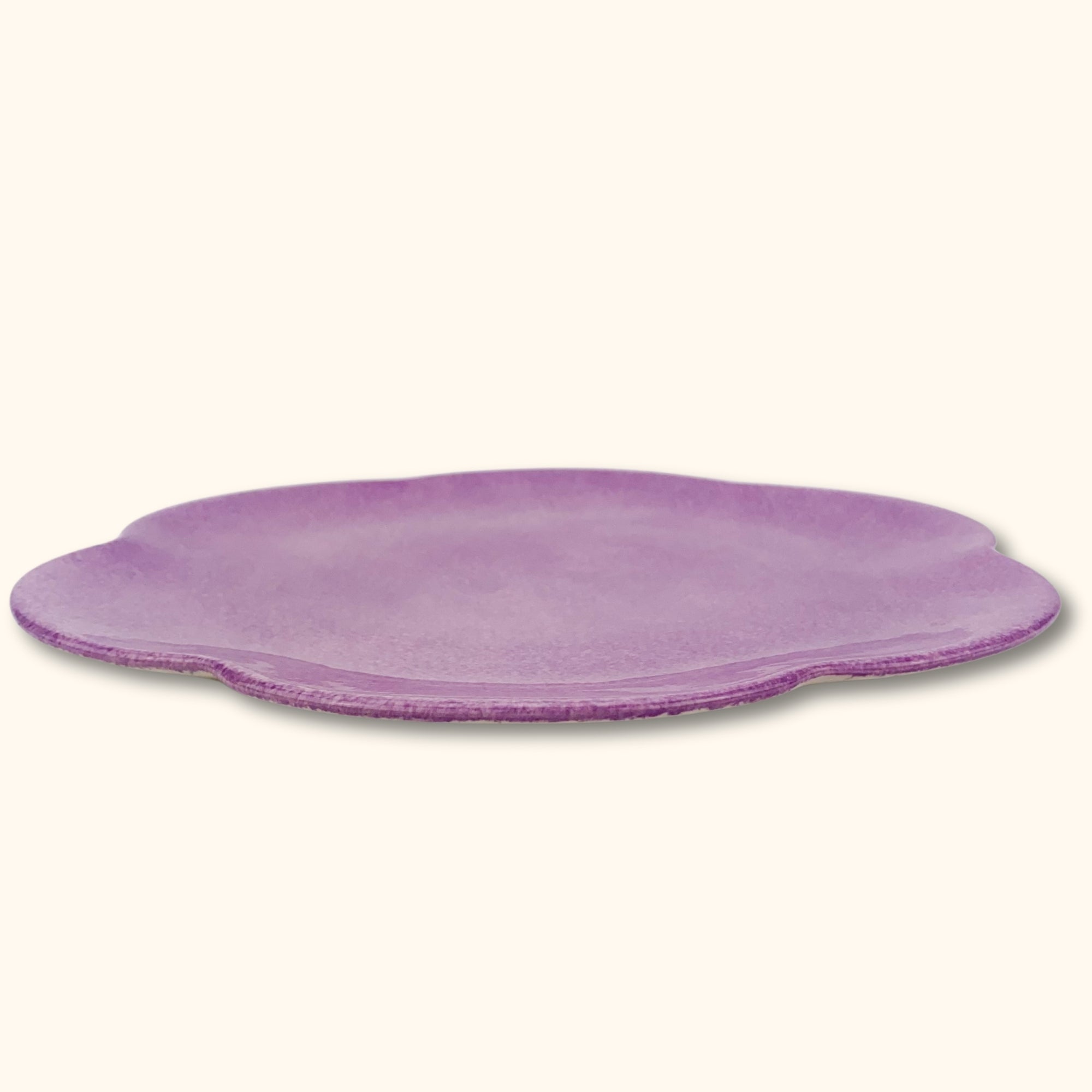 Maryse Boxer Purple Flower Serving Plate - - Dishware