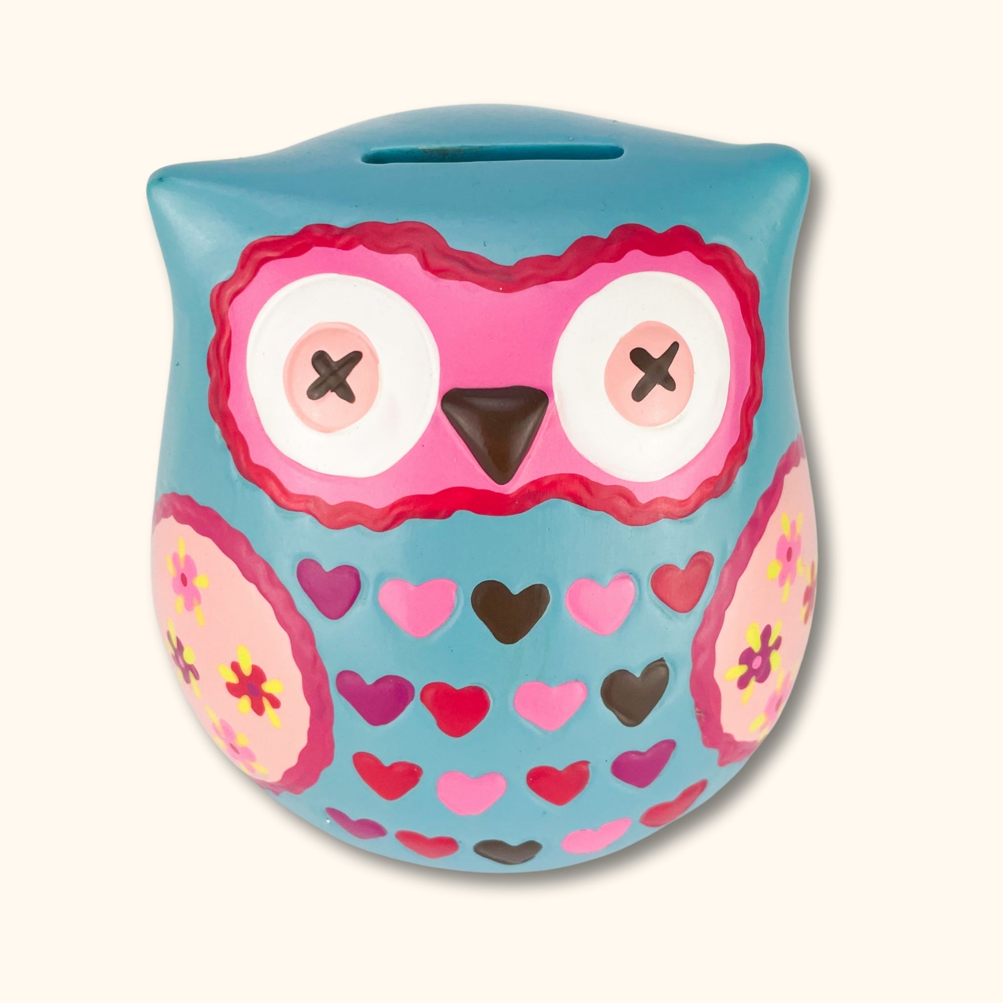 Blue and Pink Owl Shaped Unique Piggy Bank -  - Ornaments