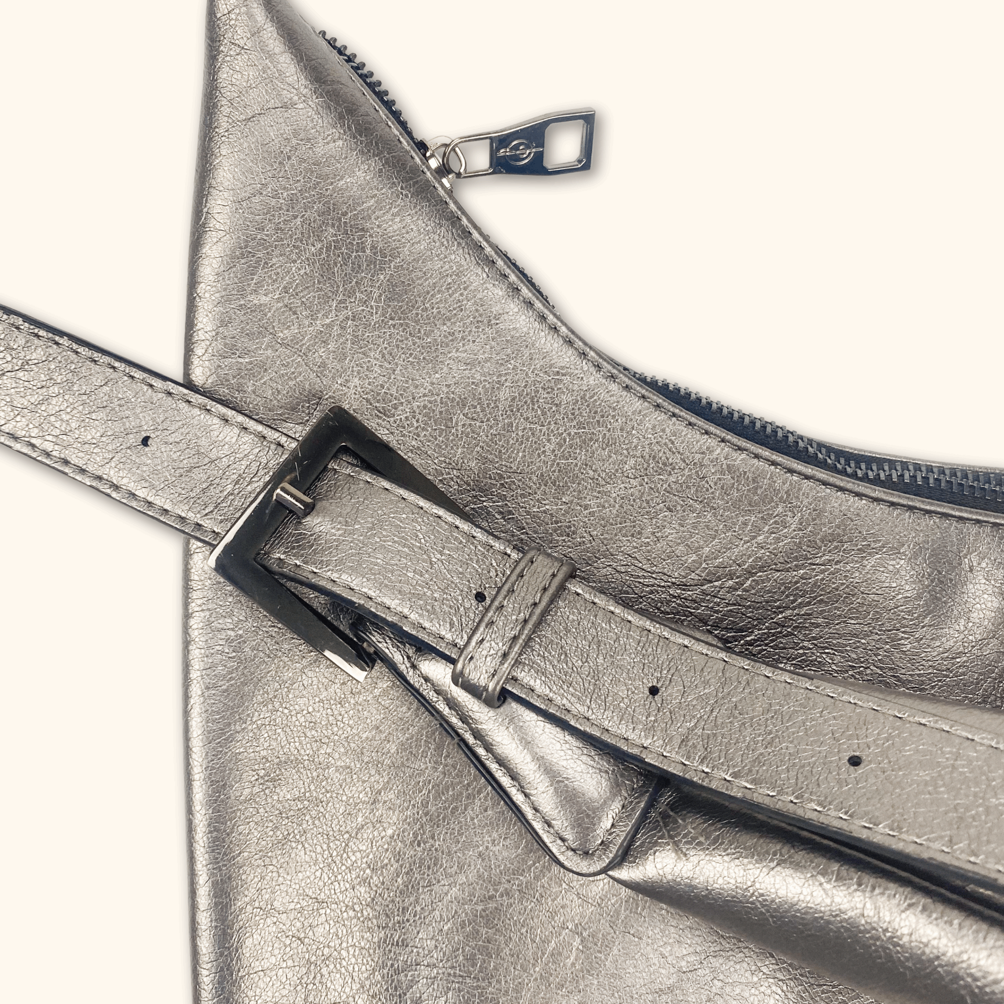 Stradivarius Metallic Slouch Shoulder Bag -  - Bags