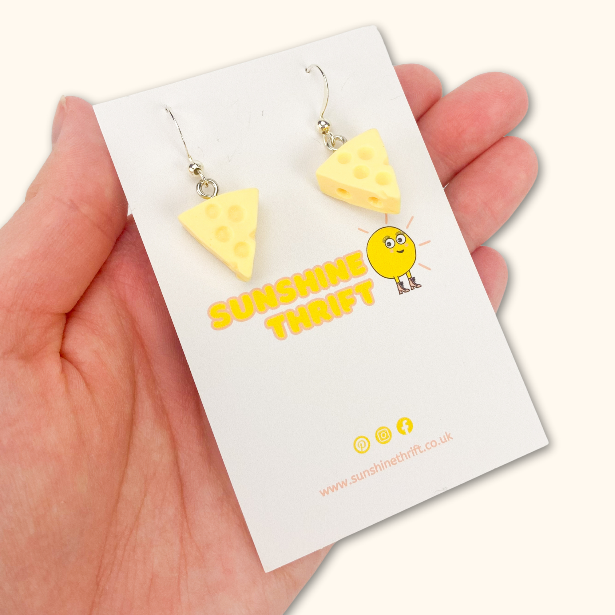 Cheese Novelty Earrings -  - Jewellery
