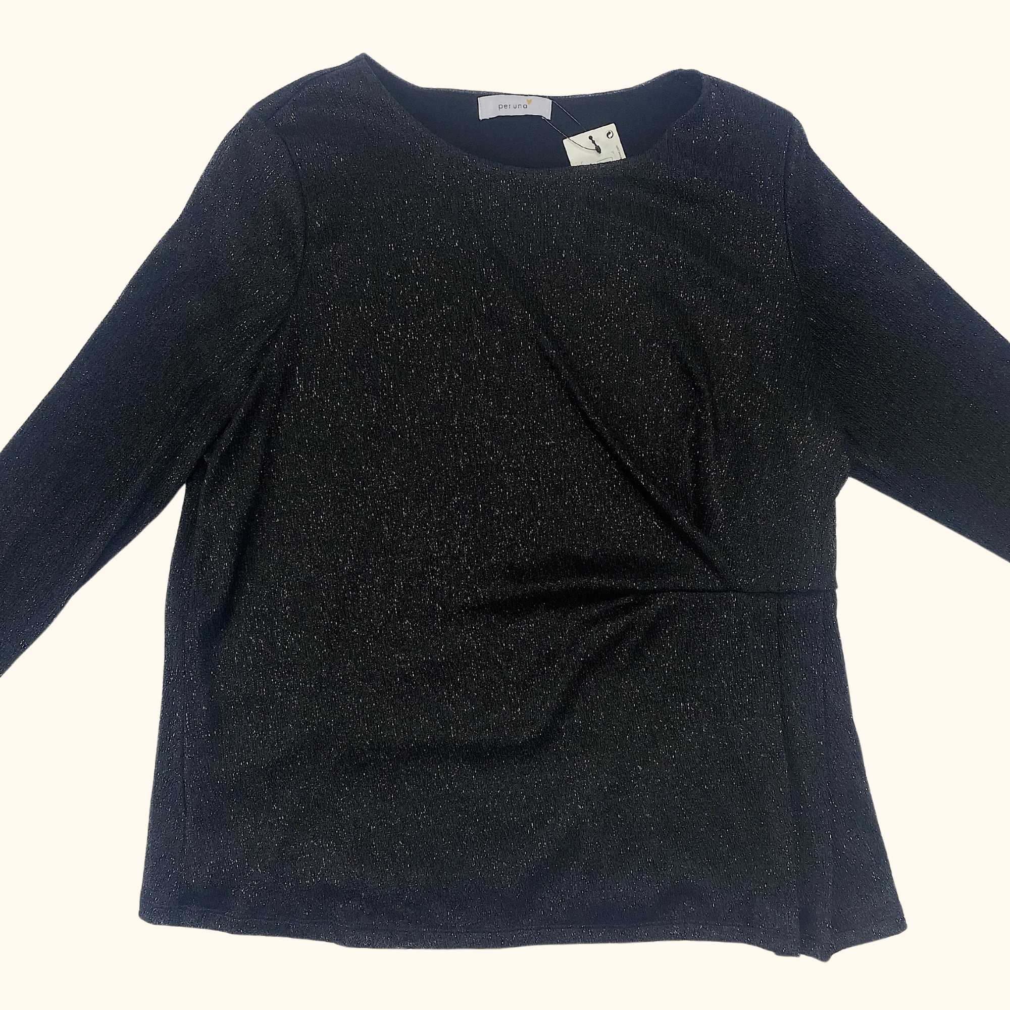 Per Una Long Sleeve Black Sparkle Top - Size 18 - - Tops & Shirts