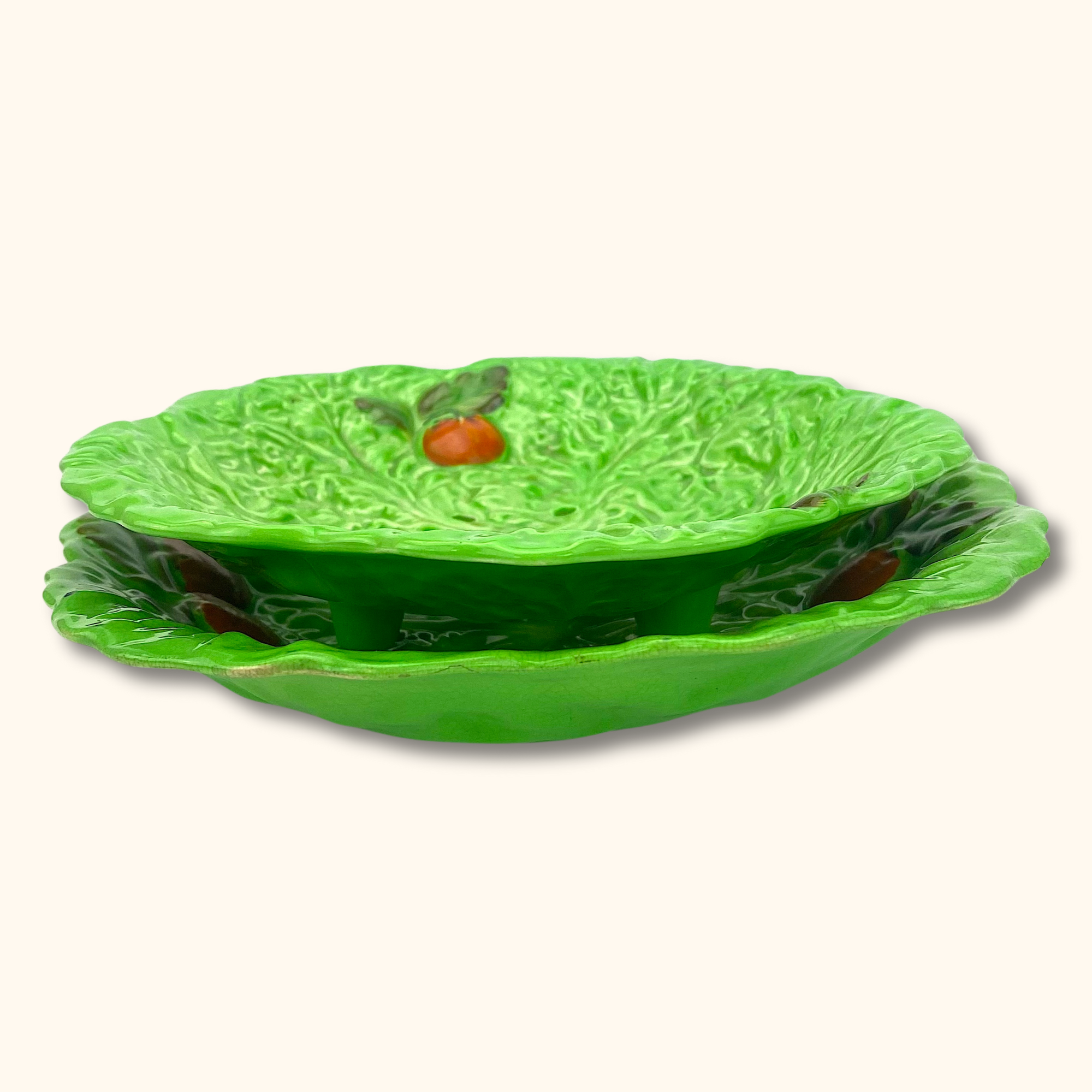 Vintage Novelty Lettuce and Tomato Drainer Plate Set -  - Kitchenware