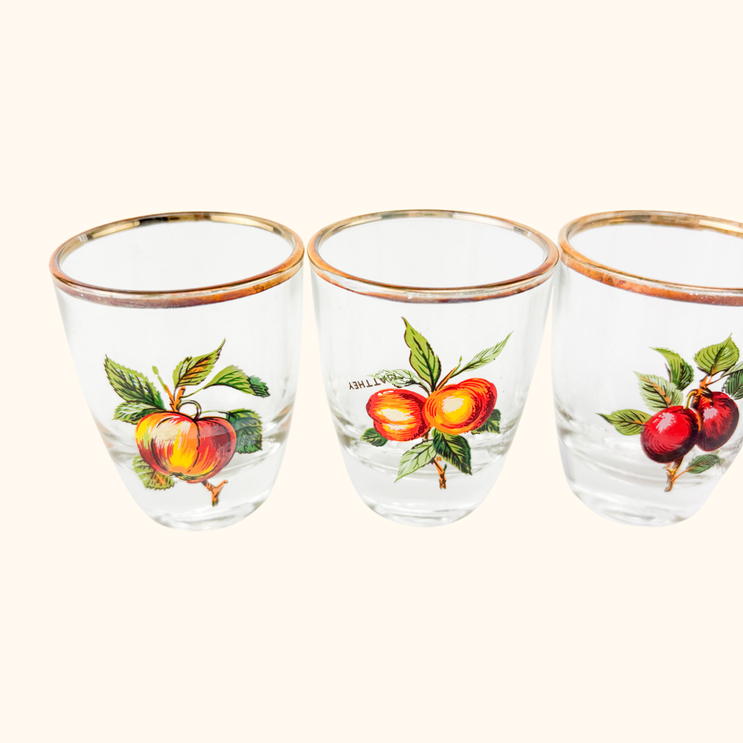 1950s French Vintage Glass Shot Glasses Set Sunshine Thrift