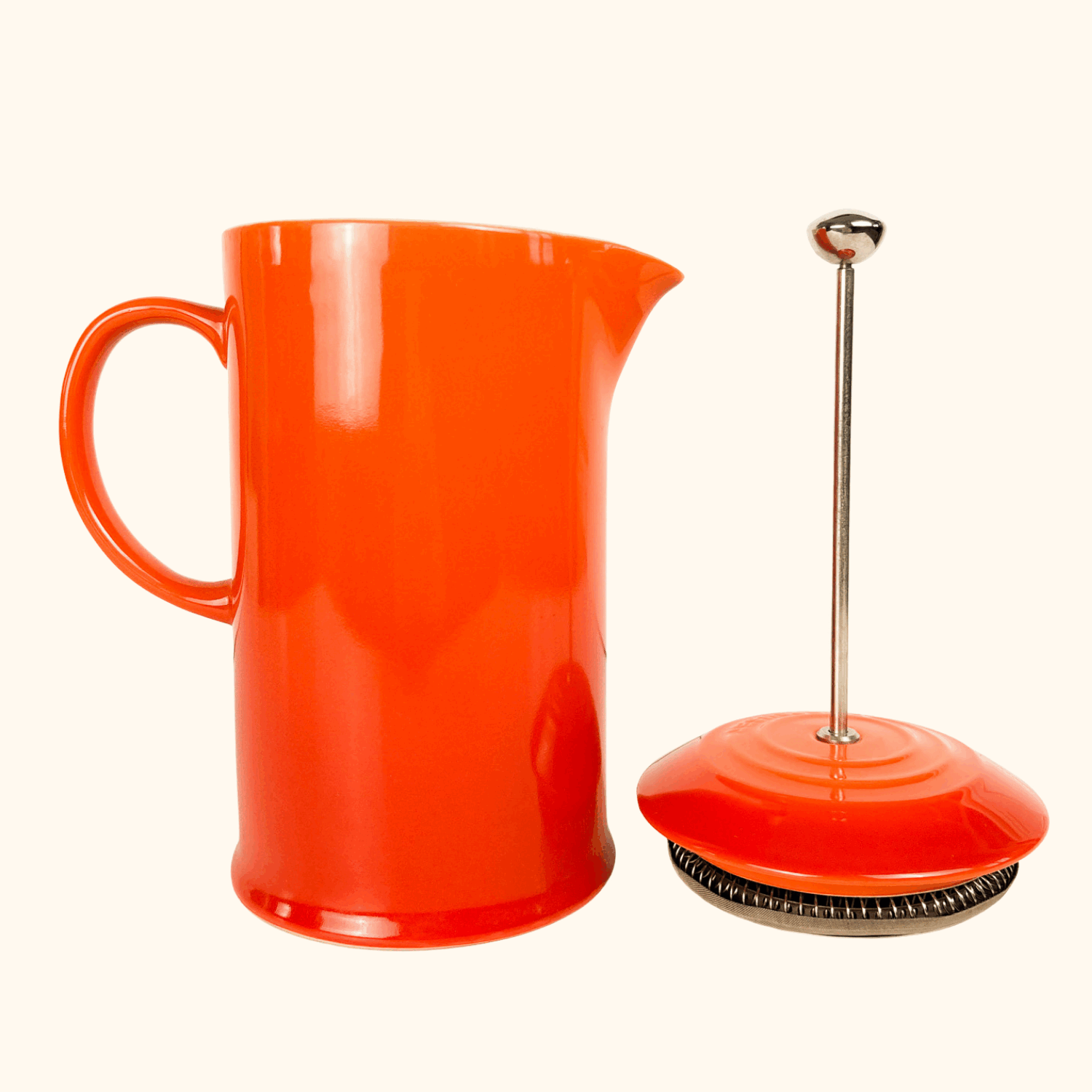 Le Creuset Volcanic Orange Stoneware Cafetière 1L - - Kitchenware