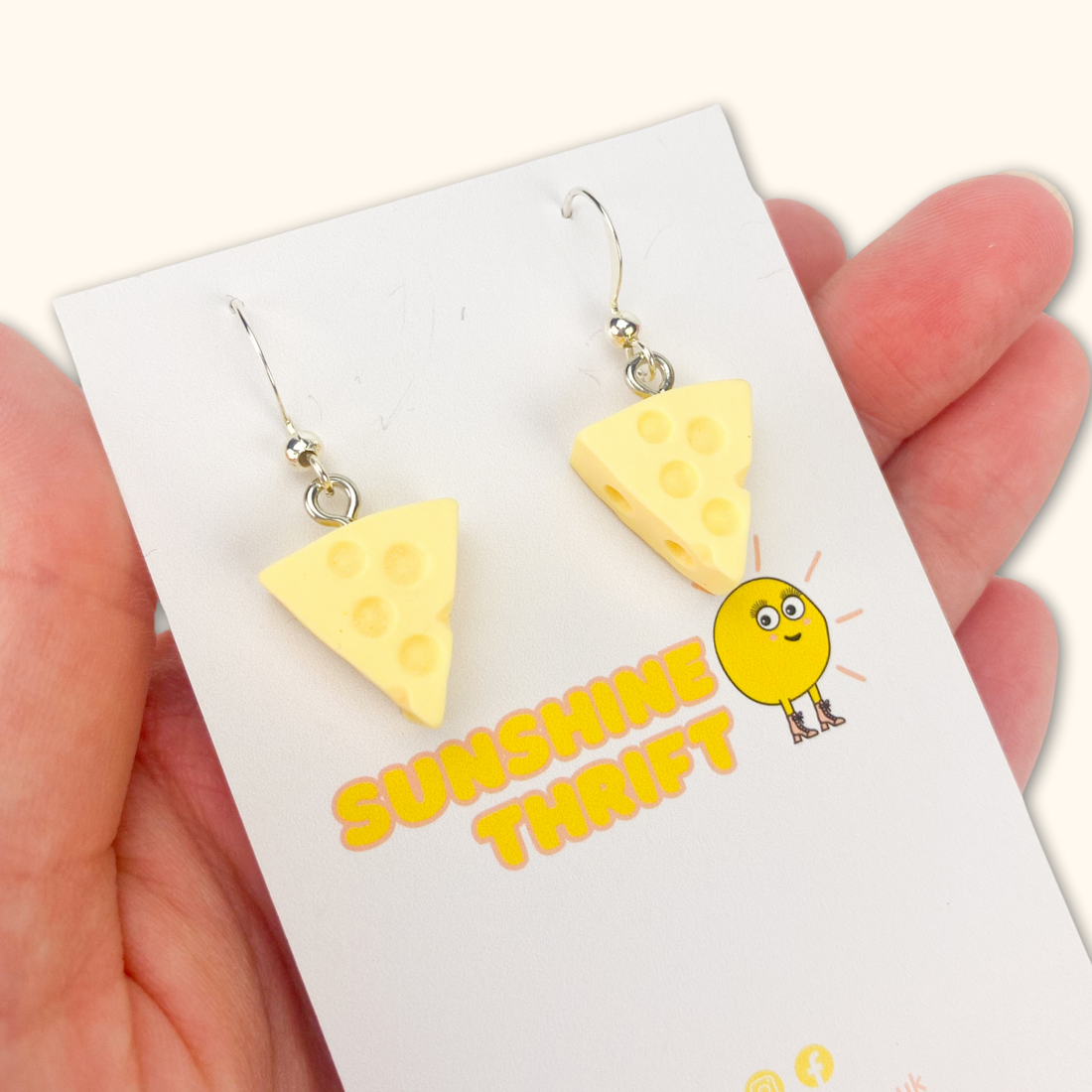Cheese Novelty Earrings - - Jewellery