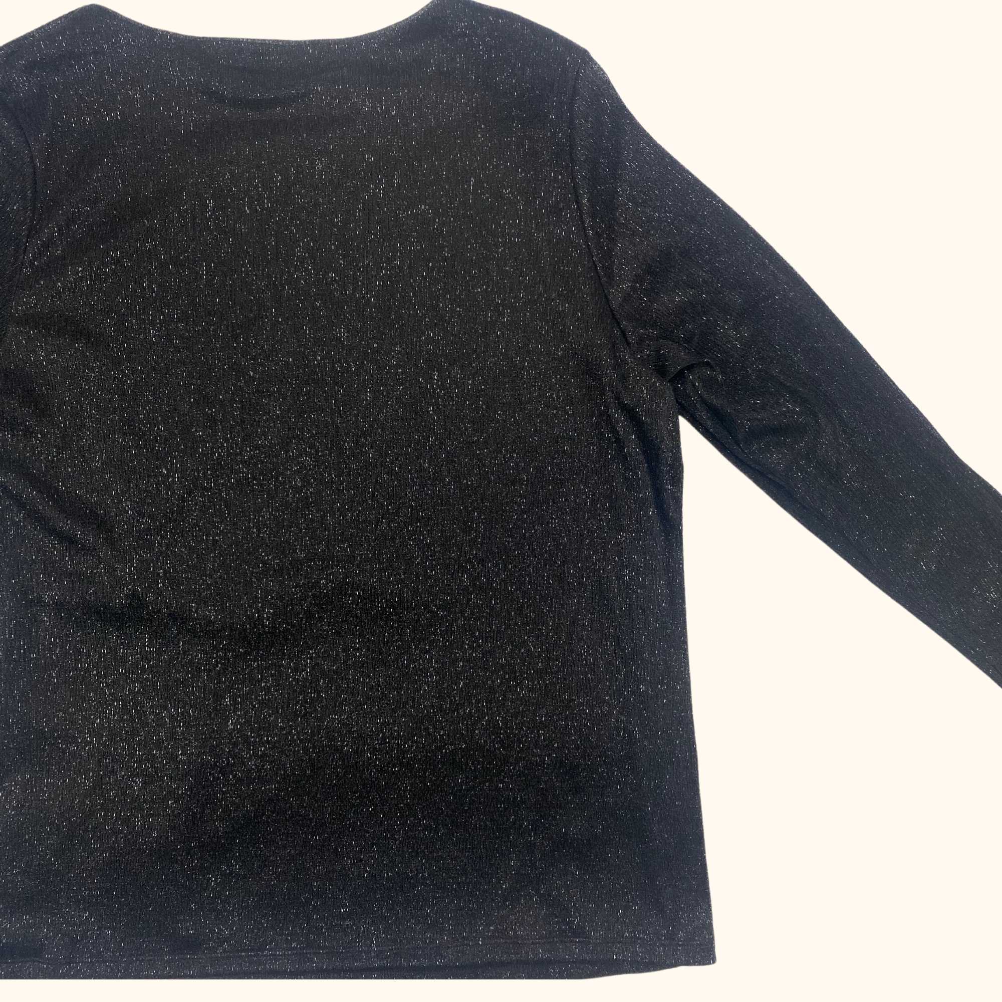 Per Una Long Sleeve Black Sparkle Top - Size 18 - - Tops & Shirts