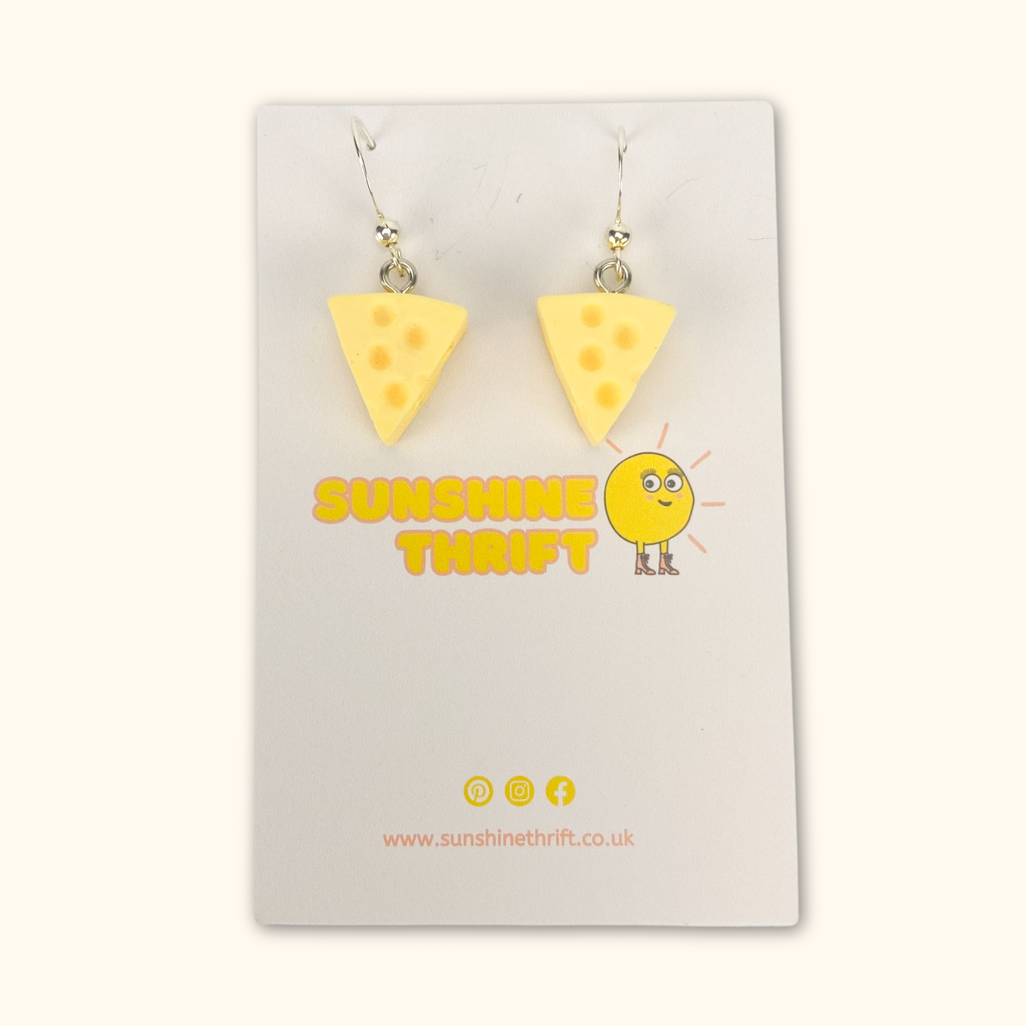 Cheese Novelty Earrings -  - Jewellery