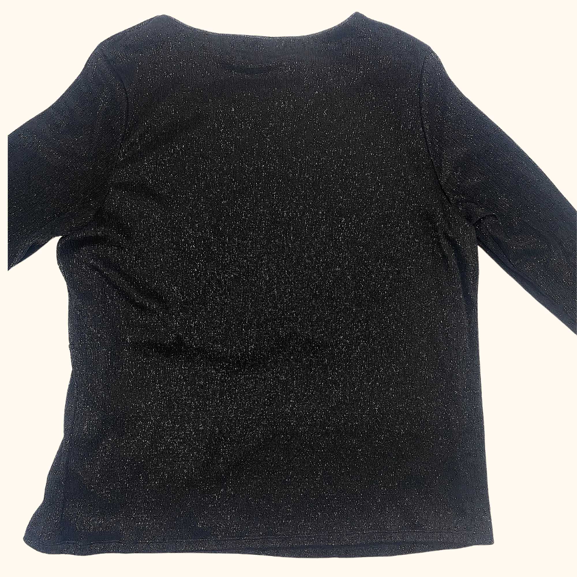 Per Una Long Sleeve Black Sparkle Top - Size 18 - - Tops & Shirts