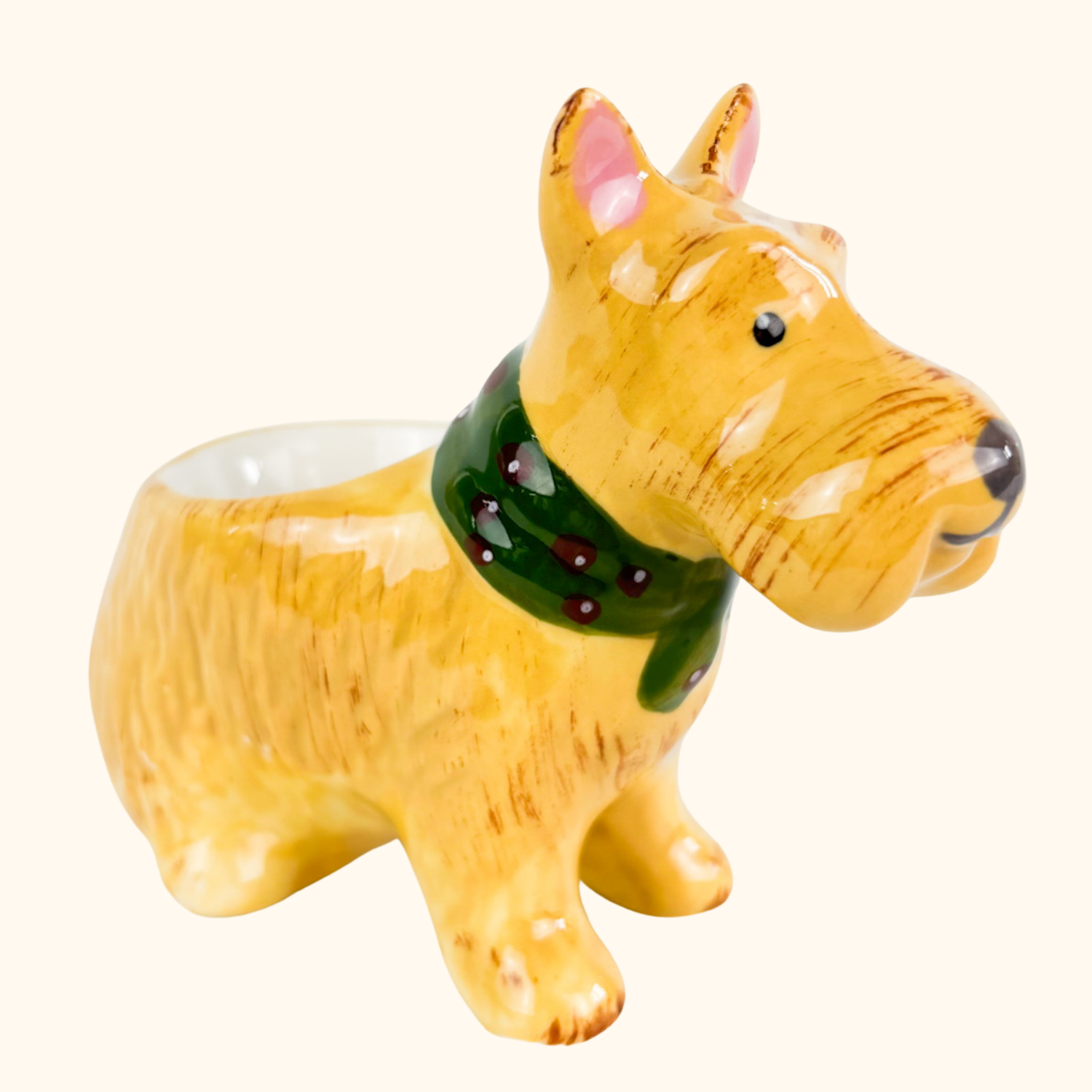 Scottie Dog Novelty Ceramic Egg Cup Holder Sunshine Thrift
