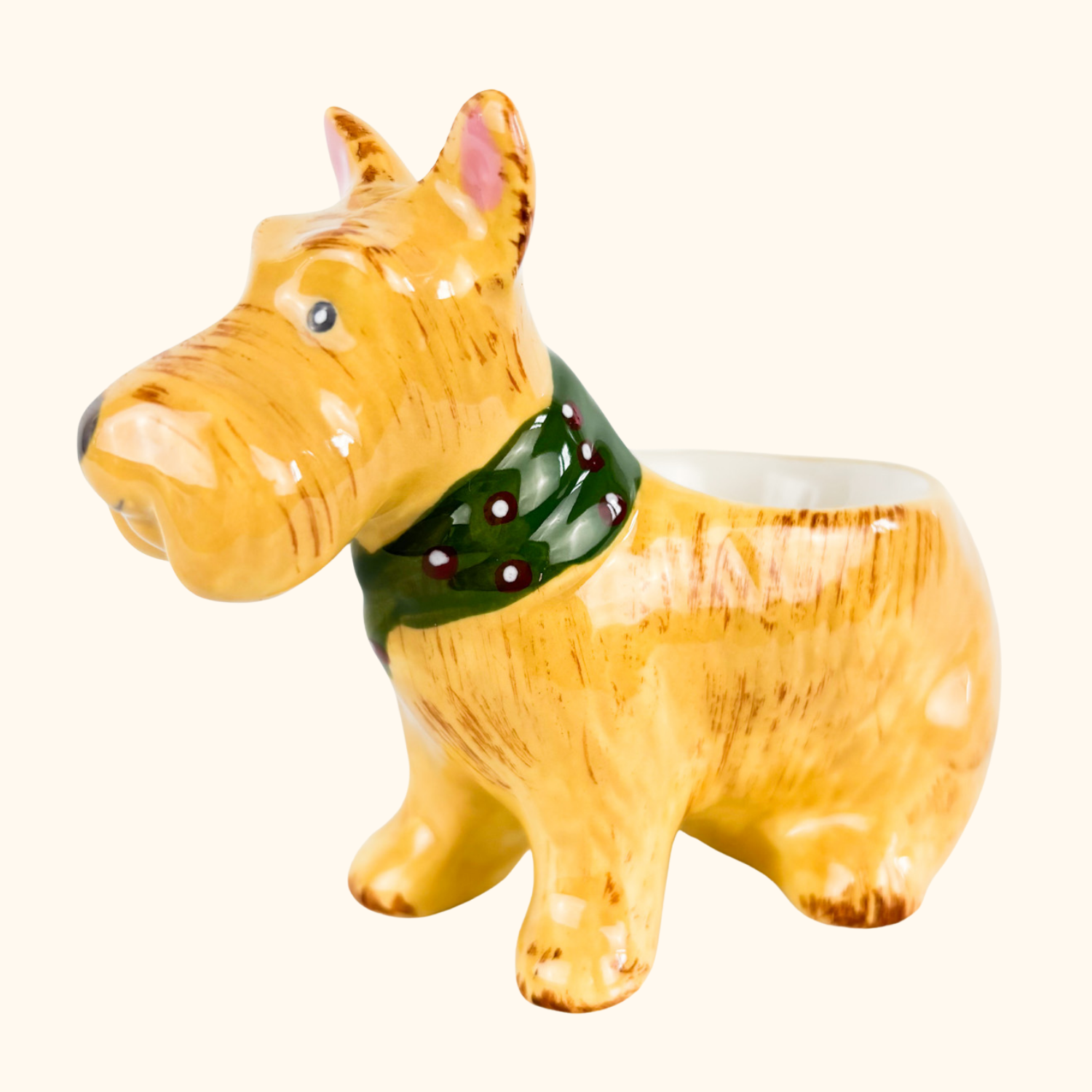 Scottie Dog Novelty Ceramic Egg Cup Holder Sunshine Thrift