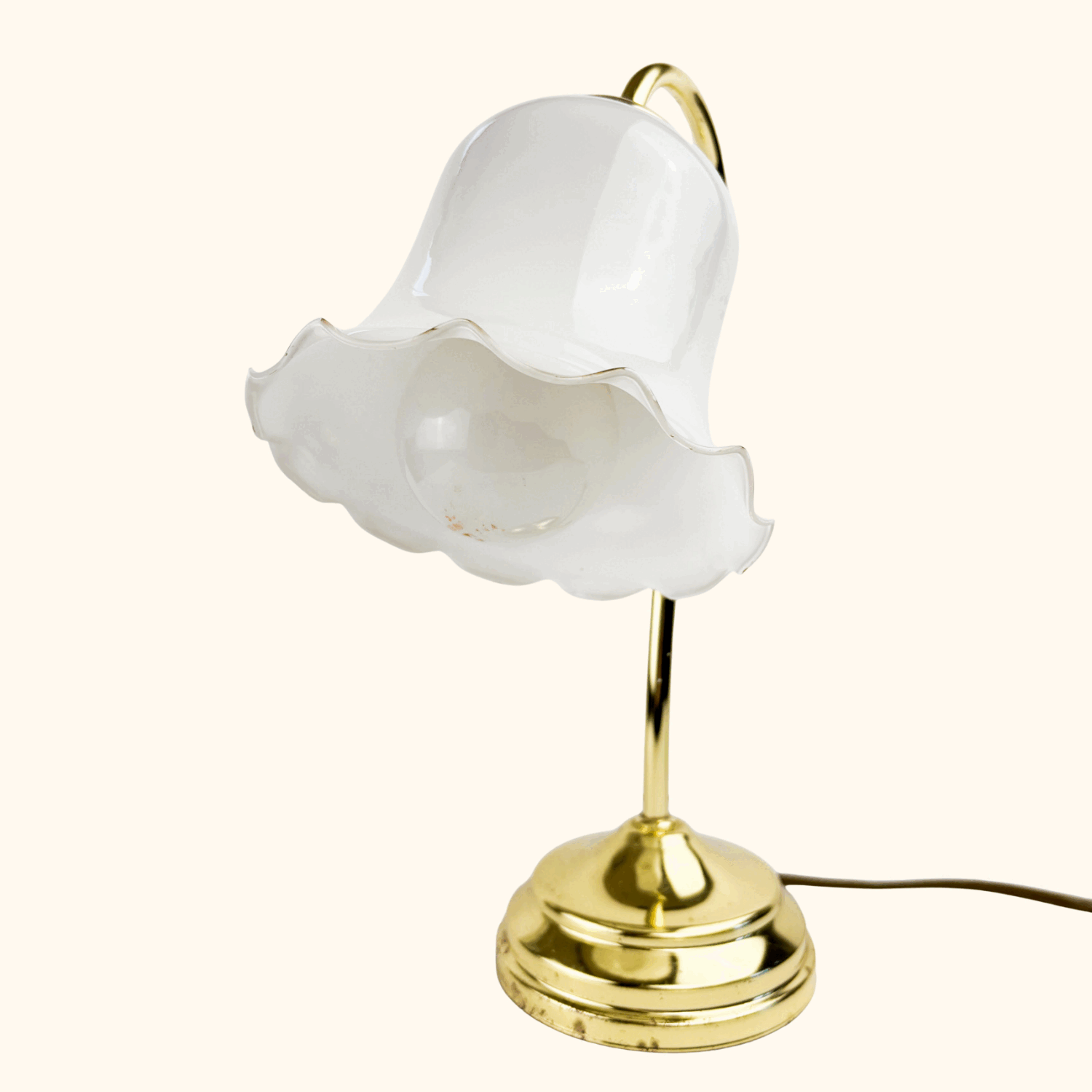 Vintage BHS Swan Neck Art Deco Floral Brass Lamp - - Lighting