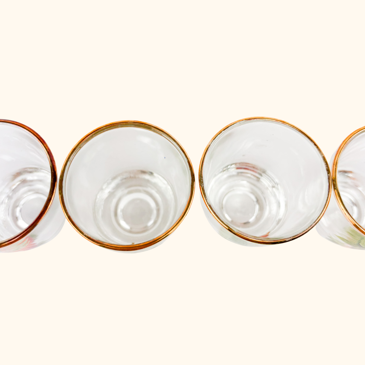 1950s French Vintage Glass Shot Glasses Set Sunshine Thrift