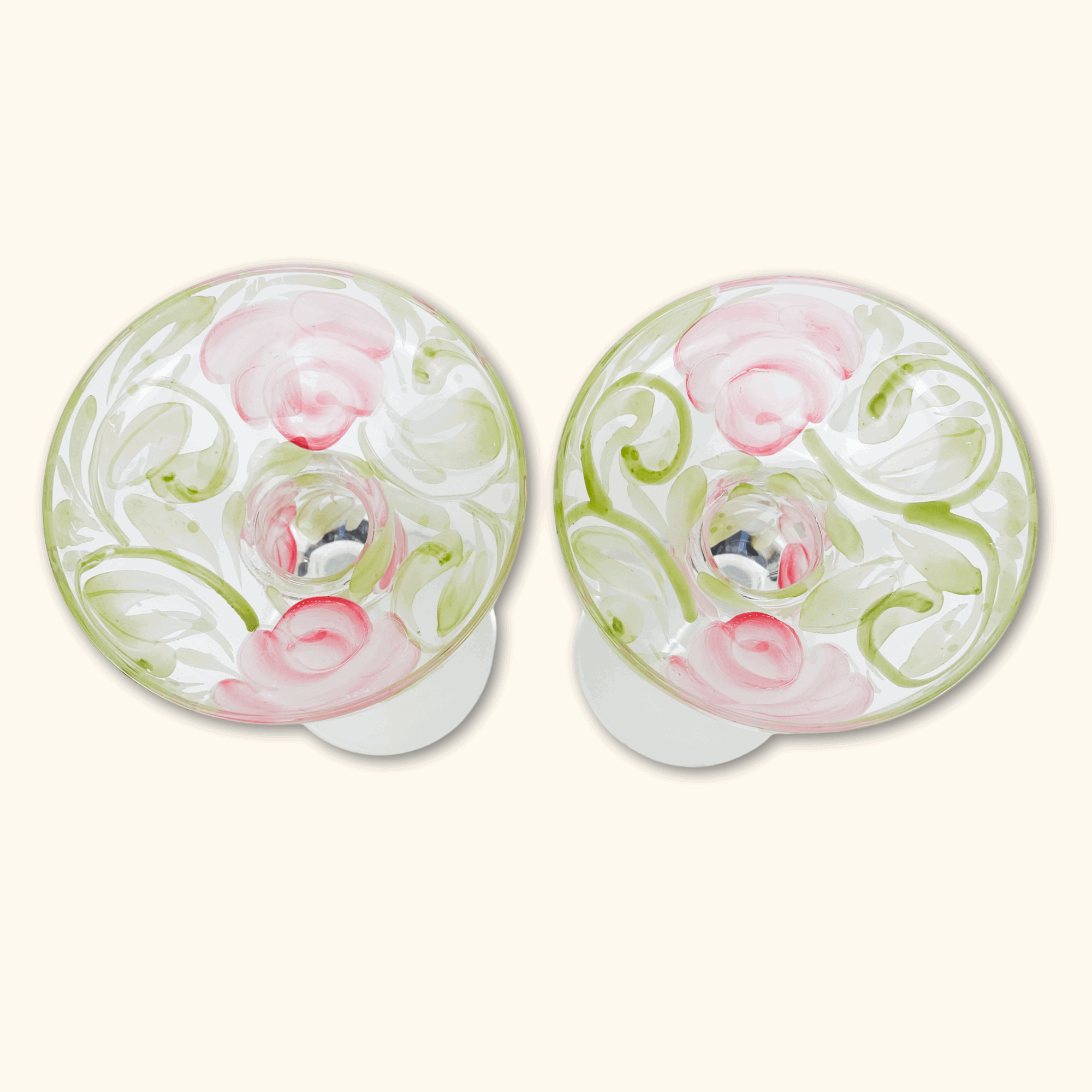 Rose Floral Margarita Glasses - Set of 2 -  - Kitchenware
