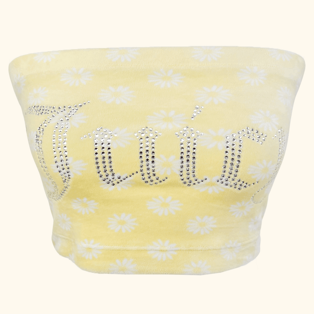 Juicy Couture Yellow Daisy Sparkle Bandeau Top - Size Small Juicy Couture