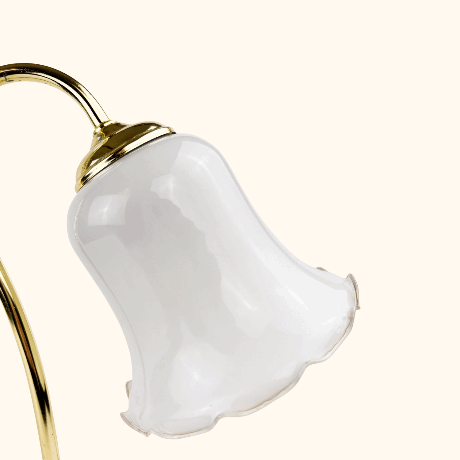 Vintage BHS Swan Neck Art Deco Floral Brass Lamp - - Lighting