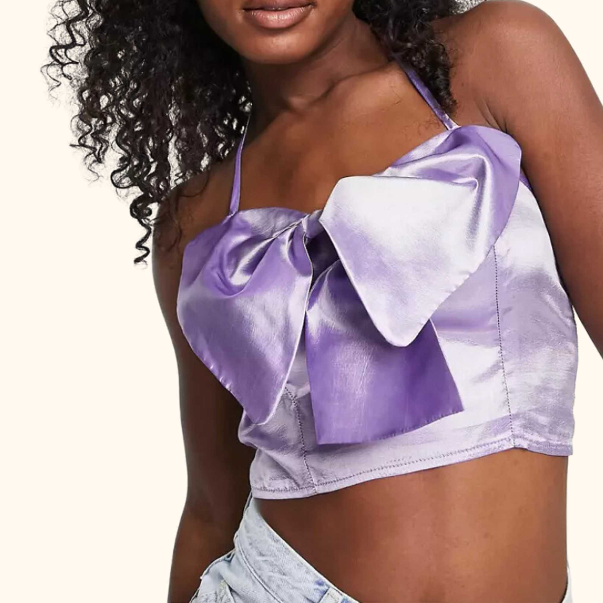 Miss Selfridge Lilac Halter Neck Cami Top in Lilac - Size 8 -  - Tops