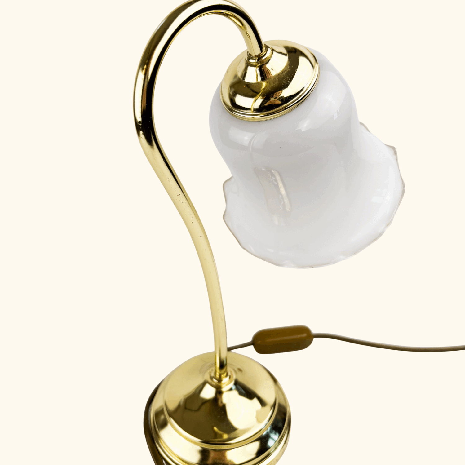 Vintage BHS Swan Neck Art Deco Floral Brass Lamp - - Lighting