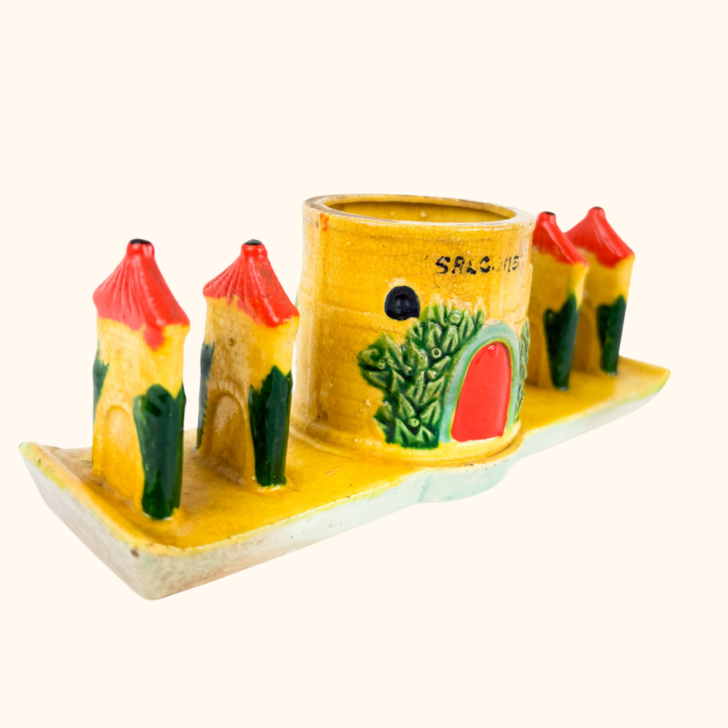 Japanese Wood Vintage Egg and Soldiers Stand Sunshine Thrift