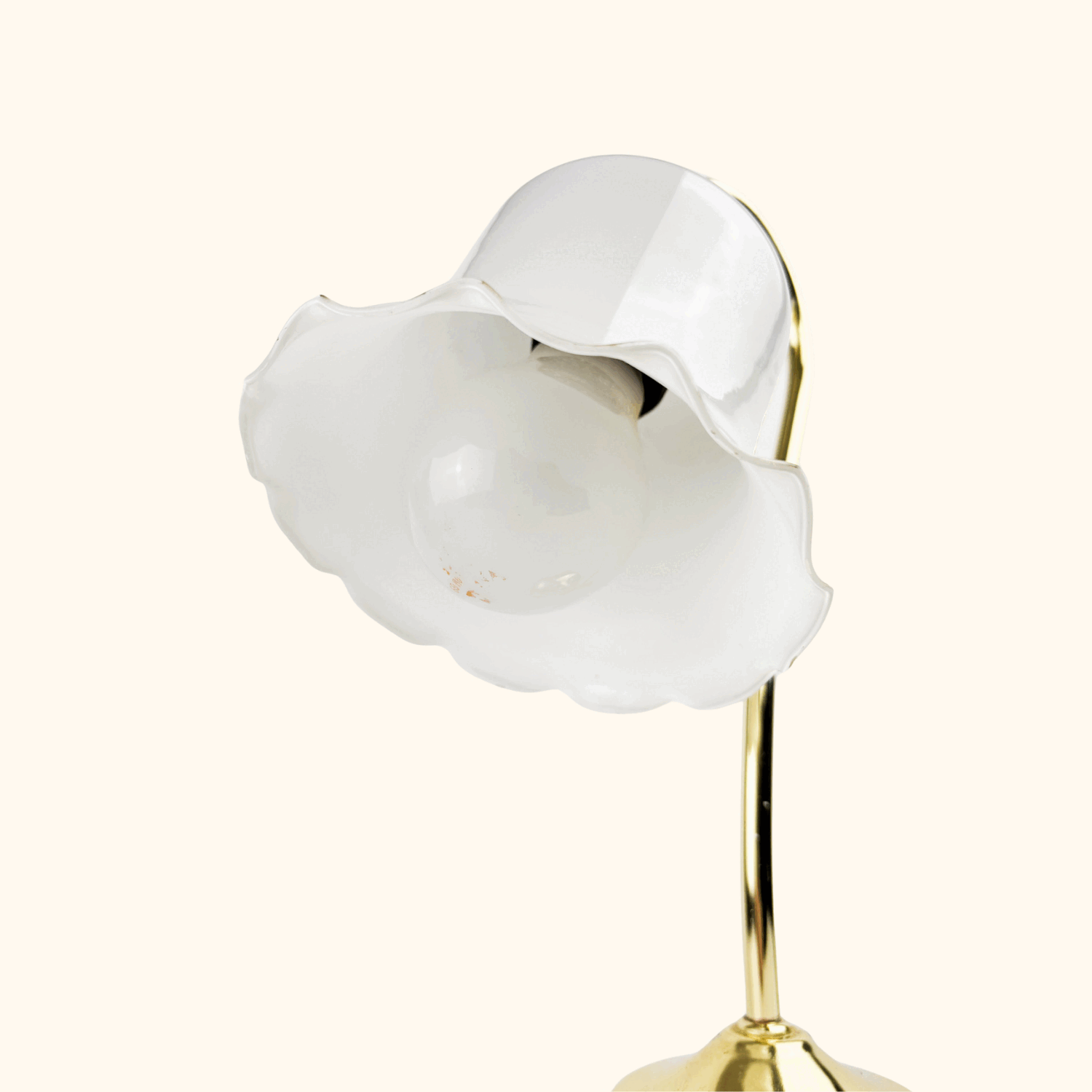Vintage BHS Swan Neck Art Deco Floral Brass Lamp - - Lighting