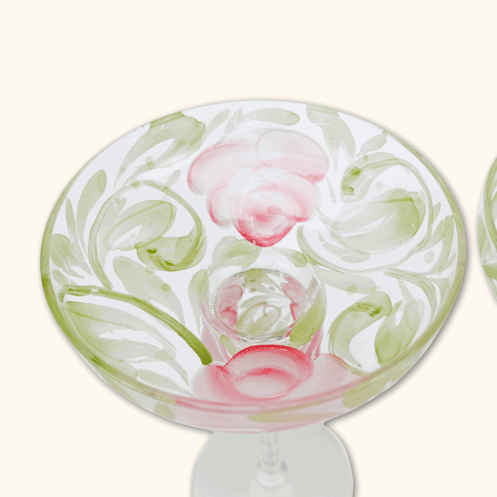 Rose Floral Margarita Glasses - Set of 2 -  - Kitchenware