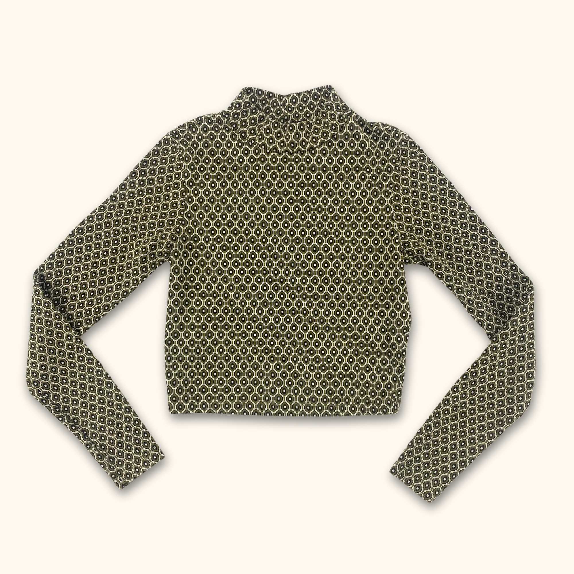 Topshop Green Long Sleeve Crop Top - Size 6 - - Tops & Shirts
