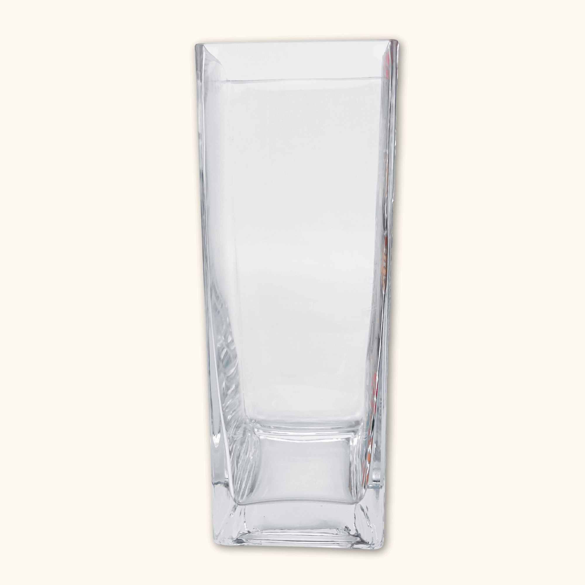 Tall Floral Rectangle Glass Vase -  - Vases