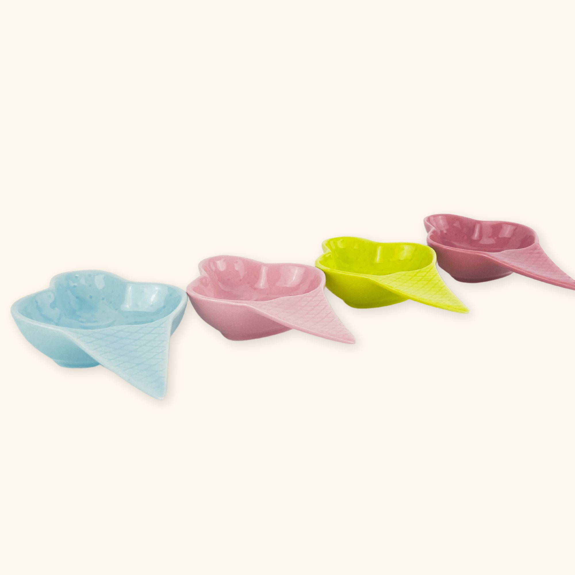 Vintage Afibel Ice Cream Dishes With Spoons - Set of 4 - - Dishware