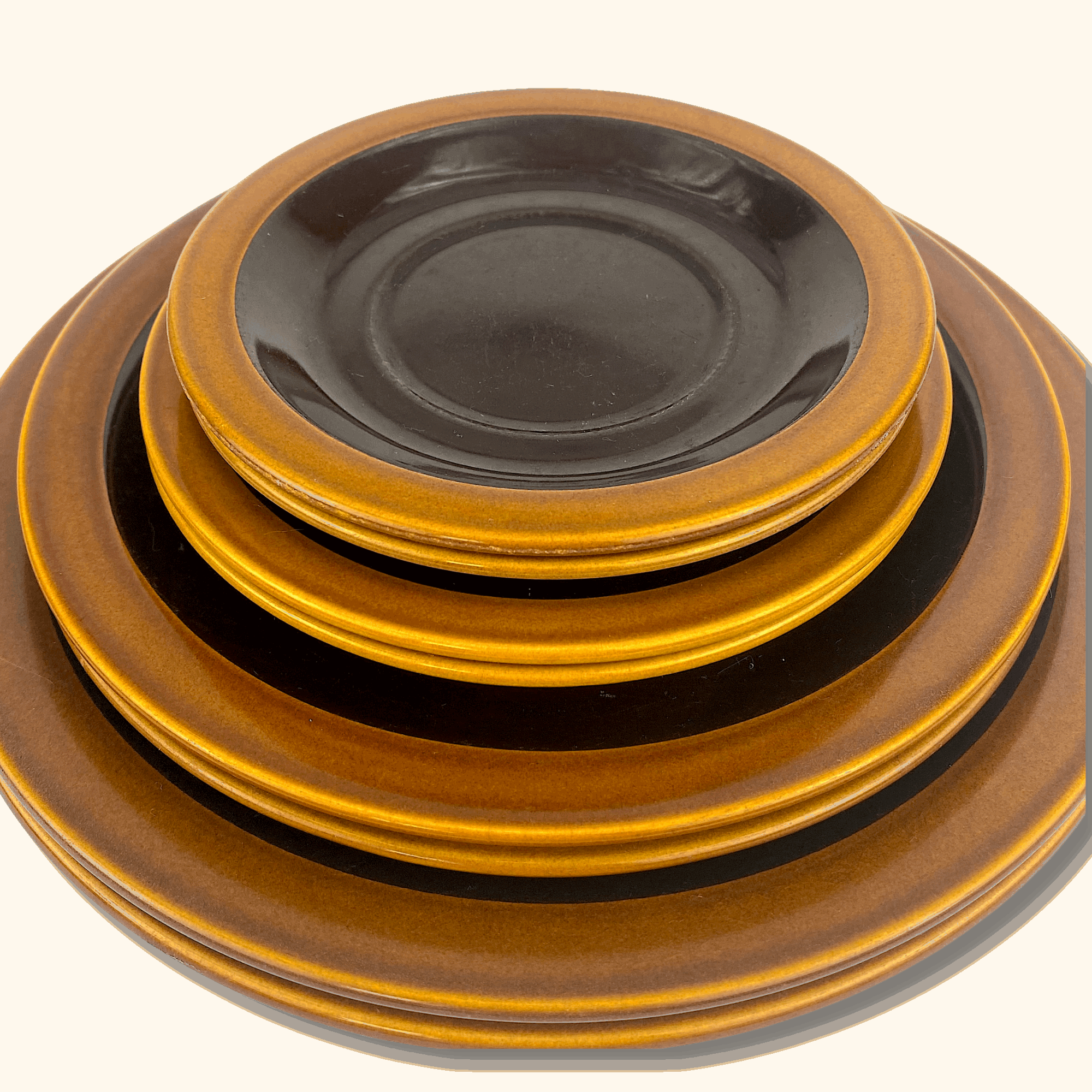 Hornsea Bronte Vintage Retro Brown Plate Set For 2 -  - Kitchenware